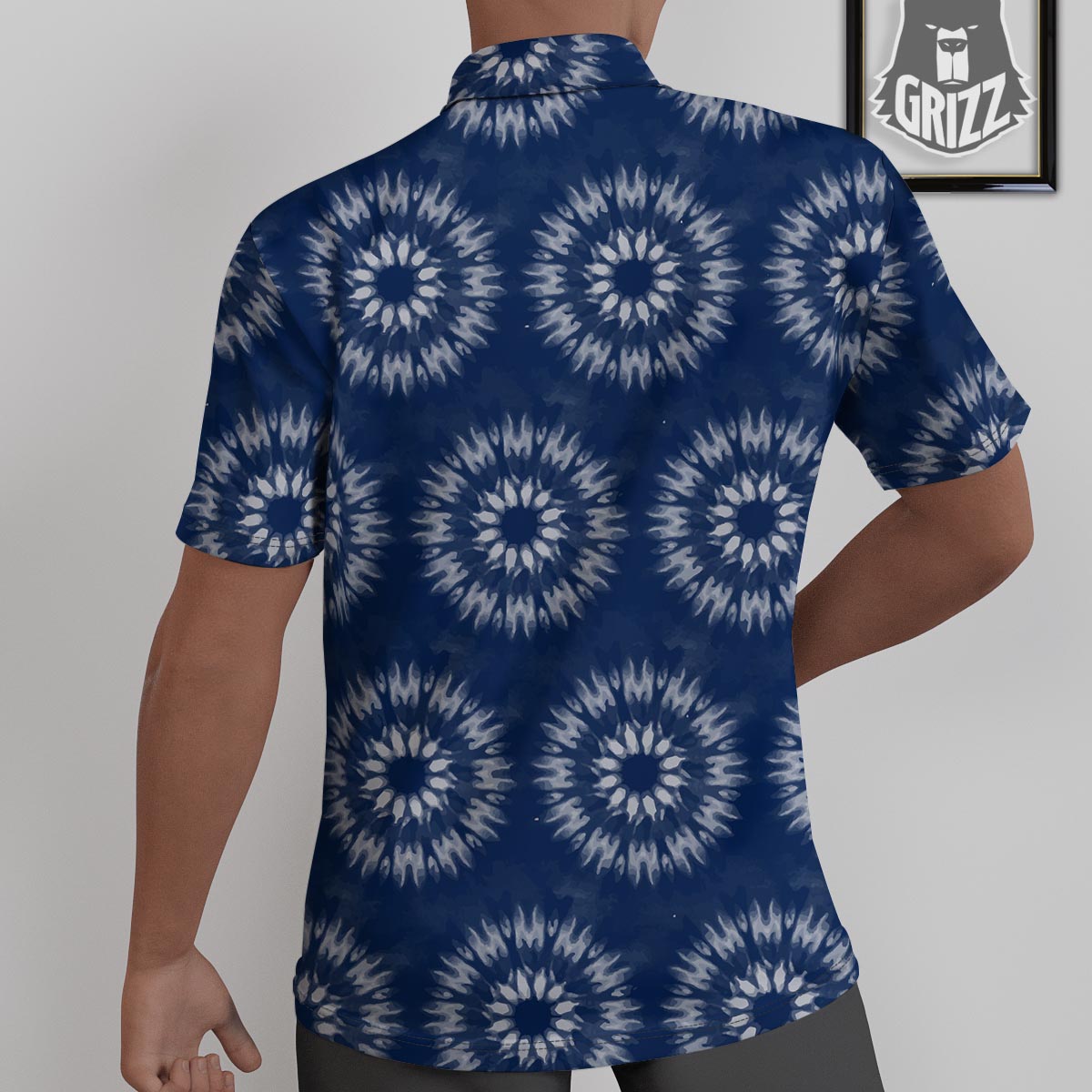 Shibori Print Pattern Untucked Shirts-grizzshop