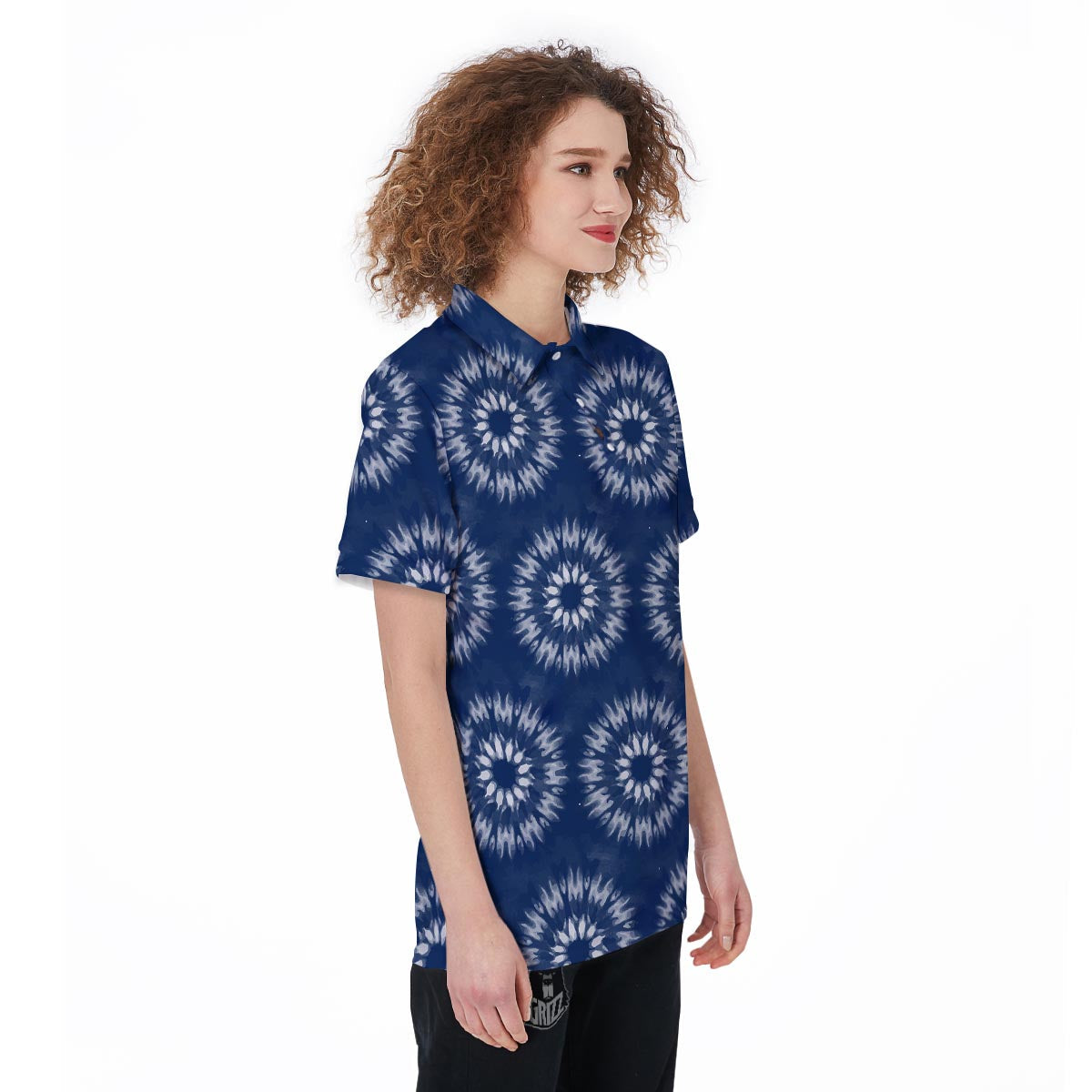 Shibori Print Pattern Women's Golf Shirts-grizzshop