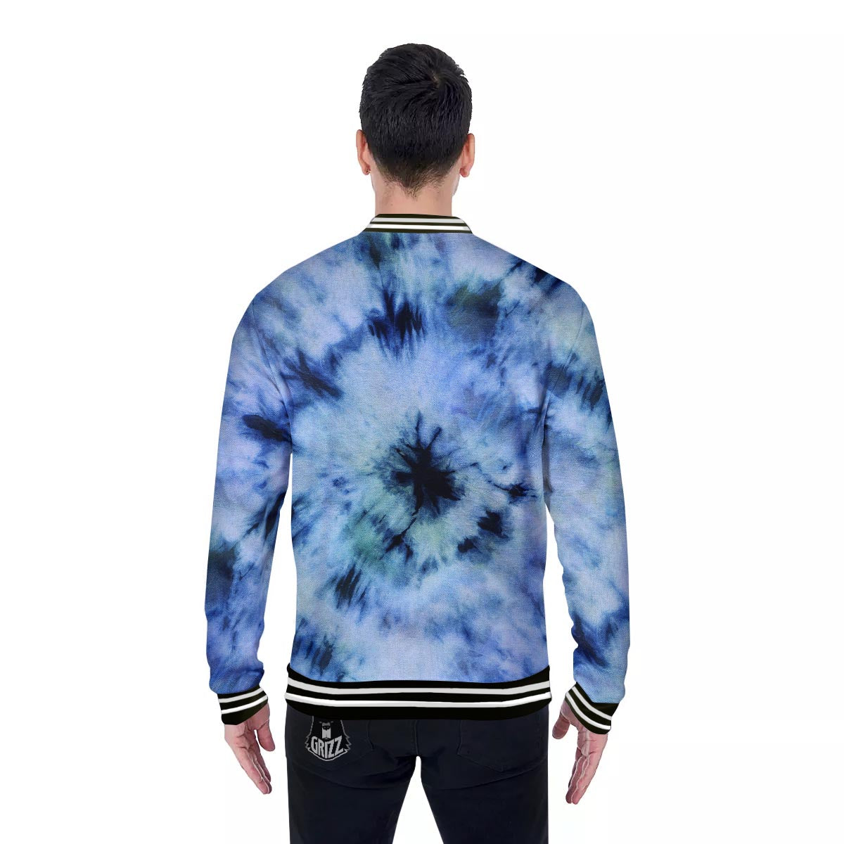 Shibori Tie Dye Print Baseball Jacket-grizzshop