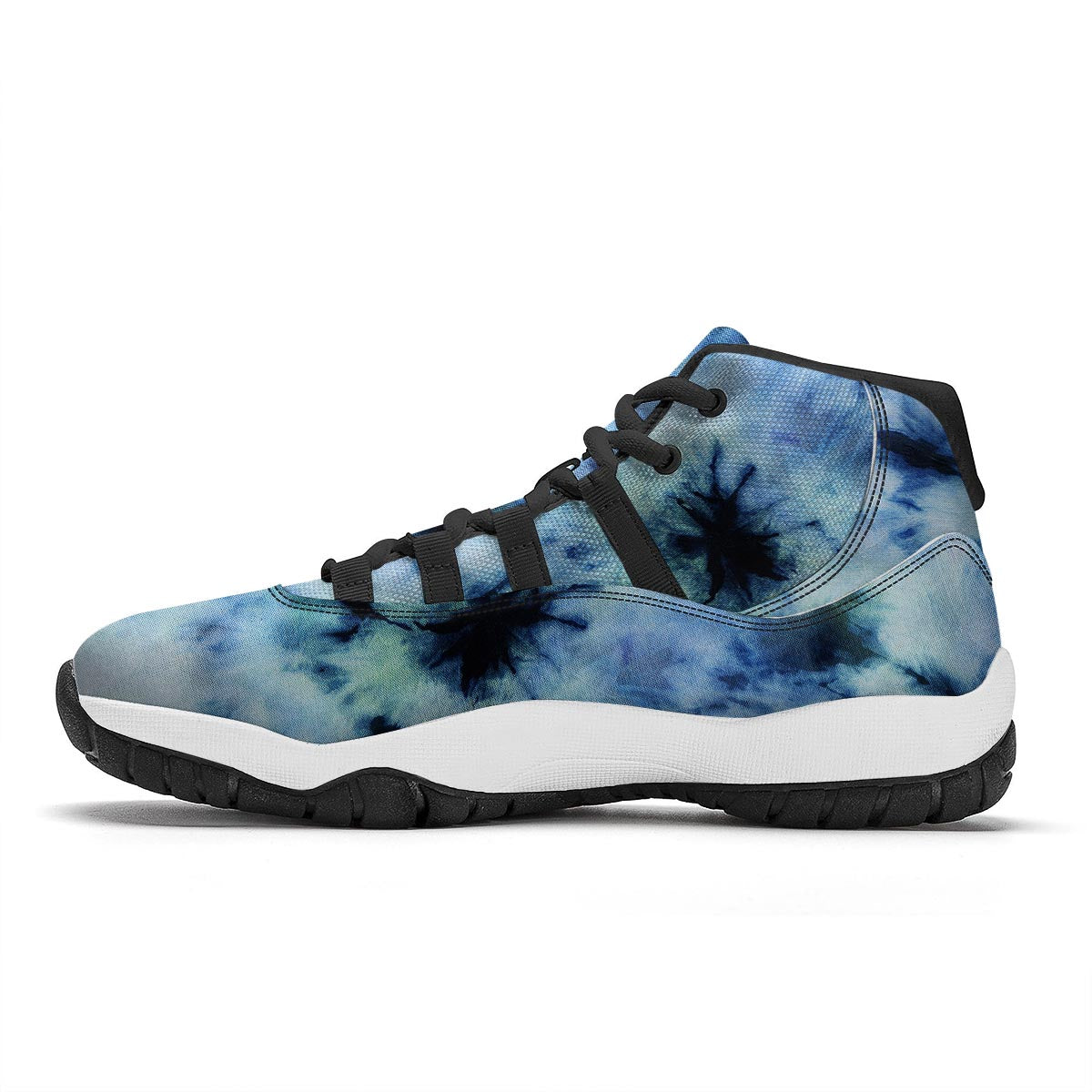 Shibori Tie Dye Print Black Bball Shoes-grizzshop