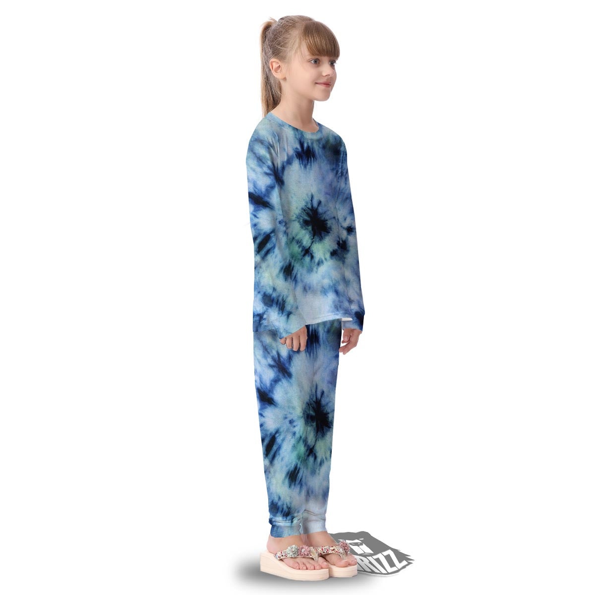 Shibori Tie Dye Print Kid's Pajamas-grizzshop