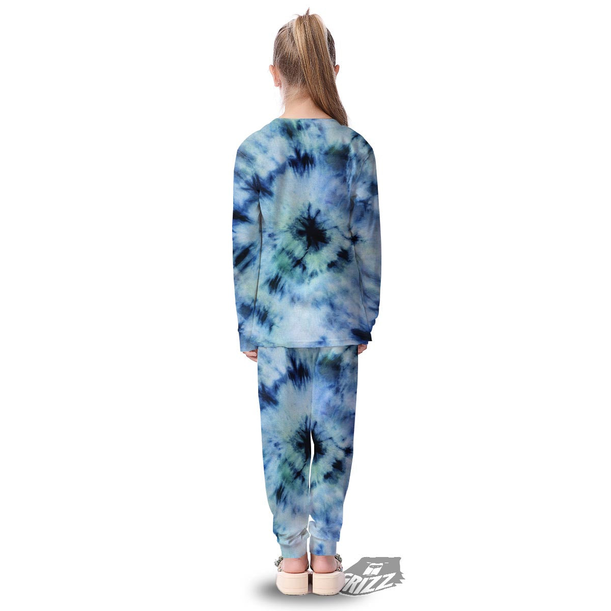 Shibori Tie Dye Print Kid's Pajamas-grizzshop