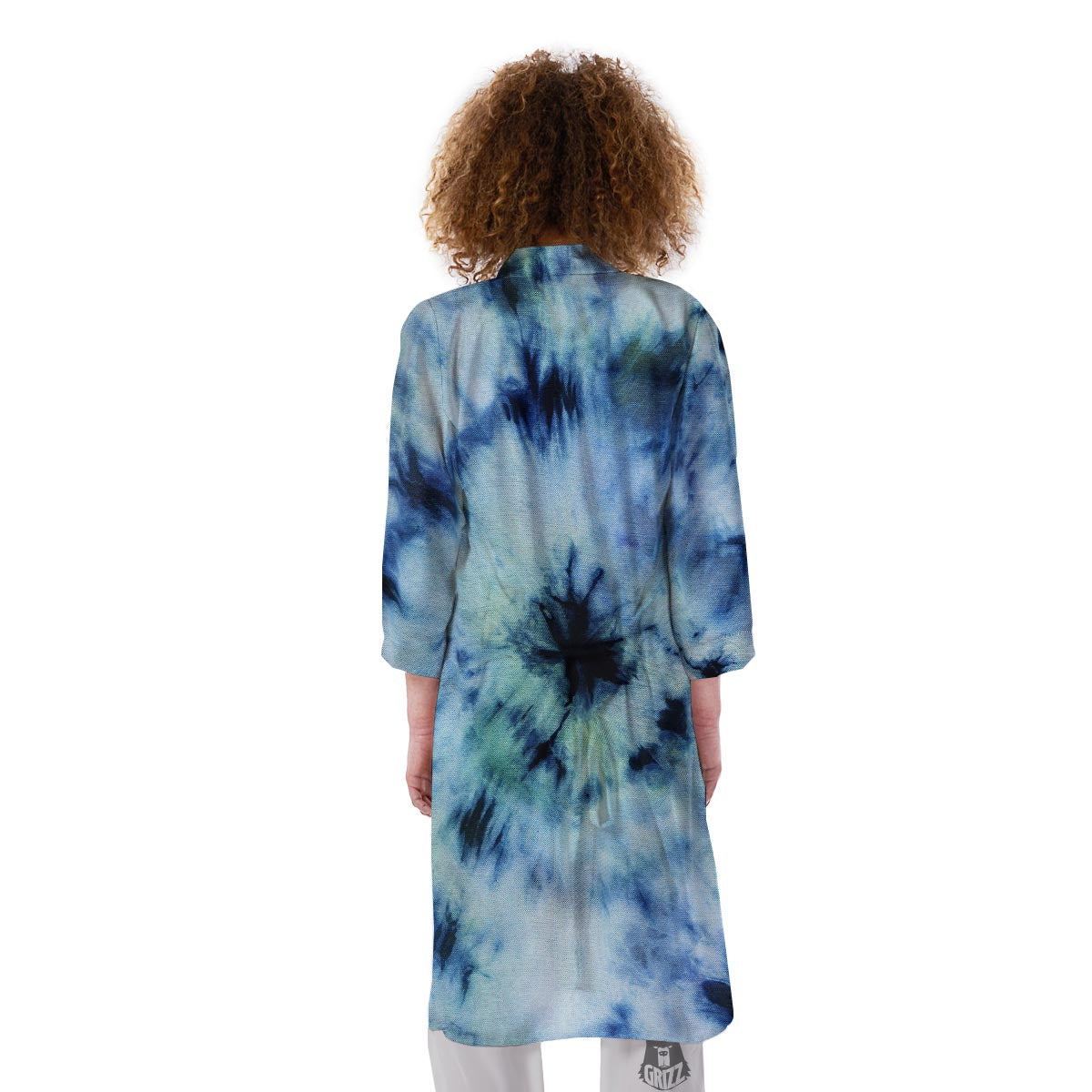 Shibori Tie Dye Print Kimono-grizzshop