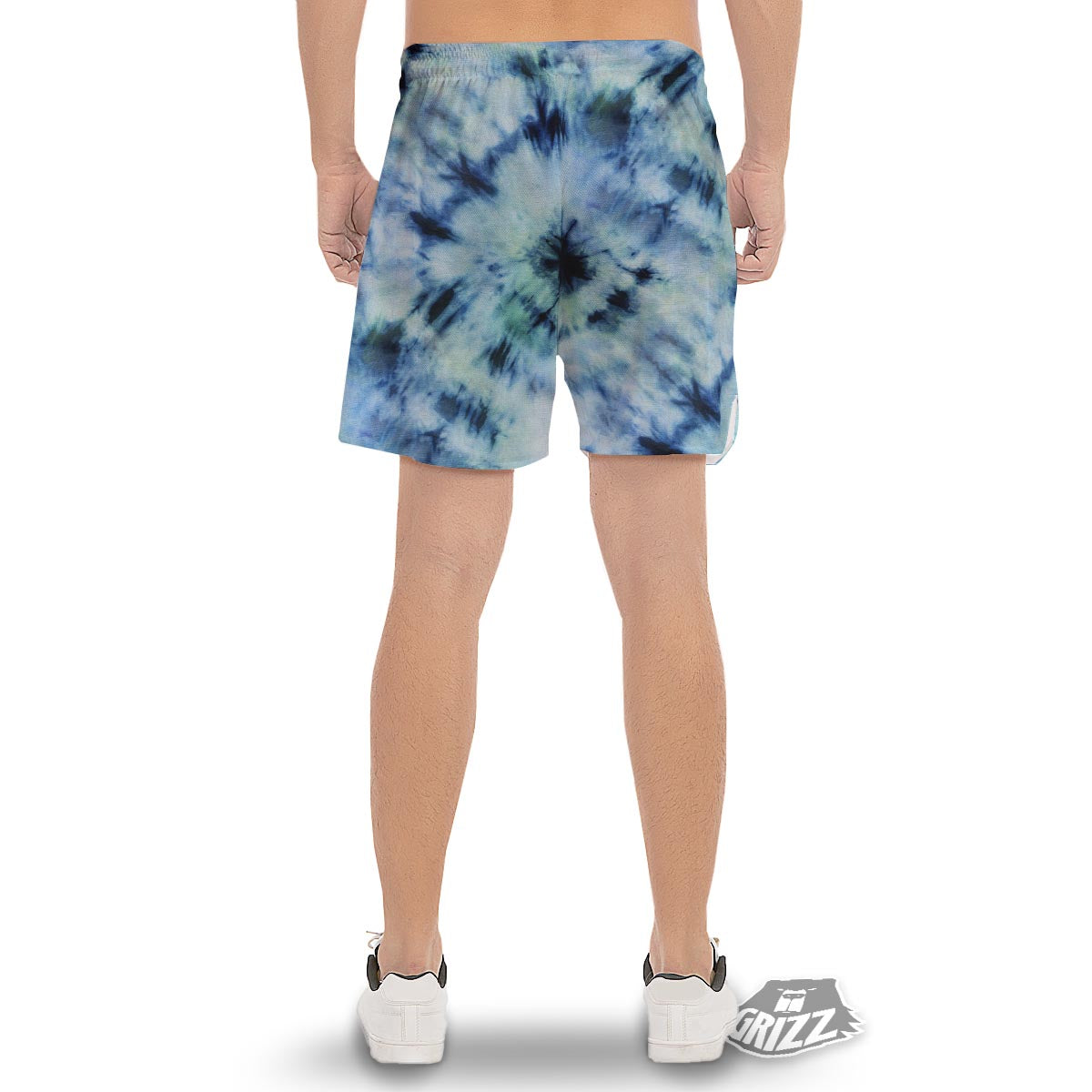 Shibori Tie Dye Print Men's Gym Shorts-grizzshop