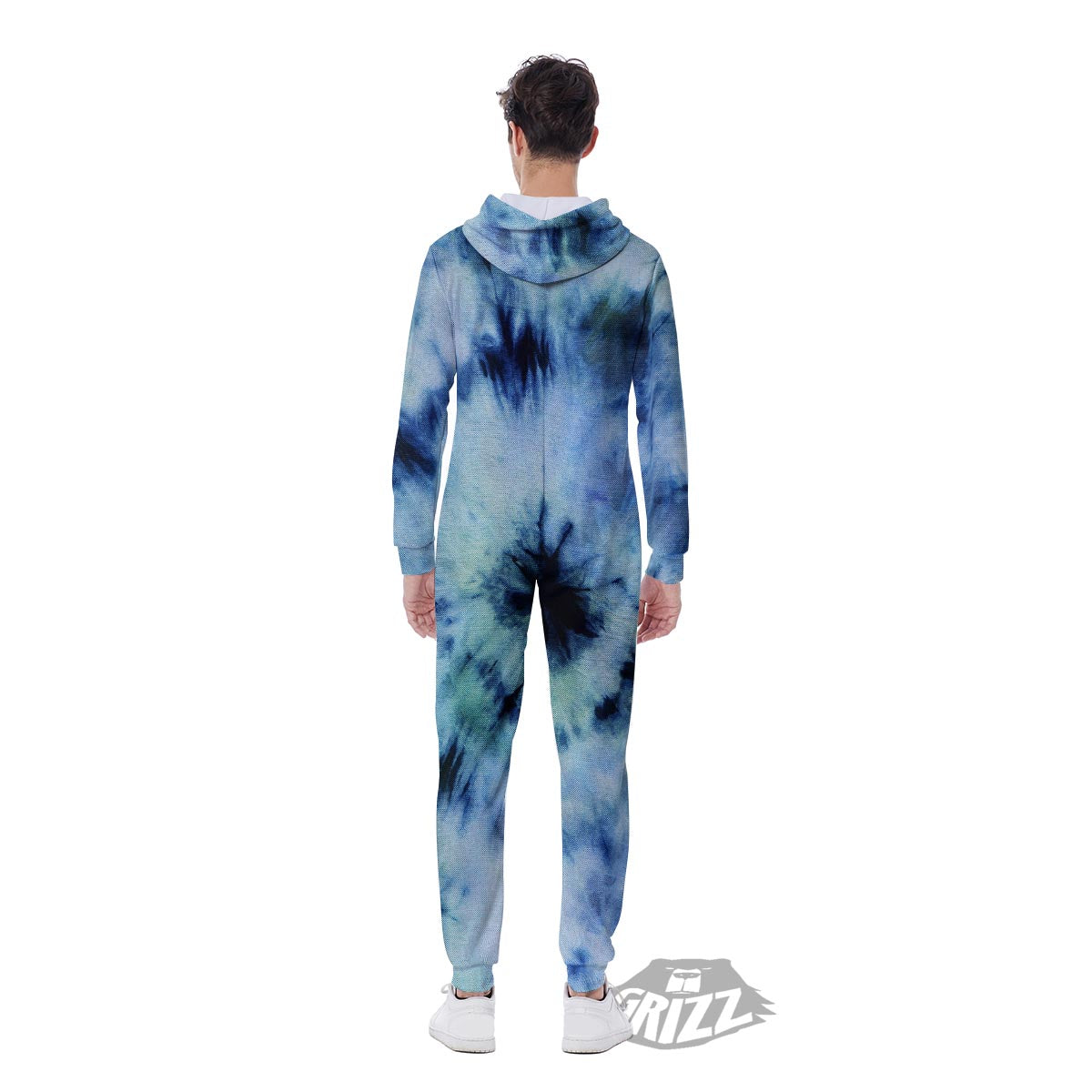 Shibori Tie Dye Print Men's Jumpsuit-grizzshop