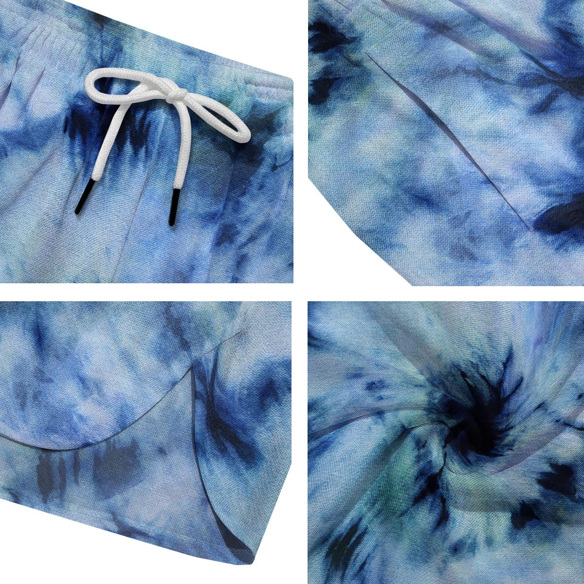 Shibori Tie Dye Print Men's Running Shorts-grizzshop