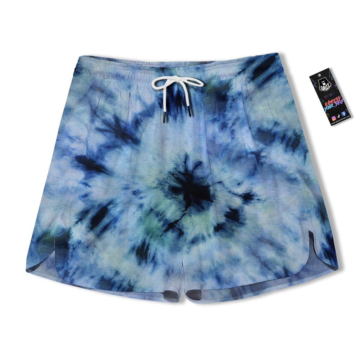 Shibori Tie Dye Print Men's Running Shorts-grizzshop