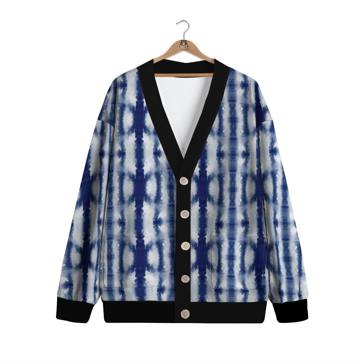 Shibori Tie Dye Print Pattern Cardigan-grizzshop