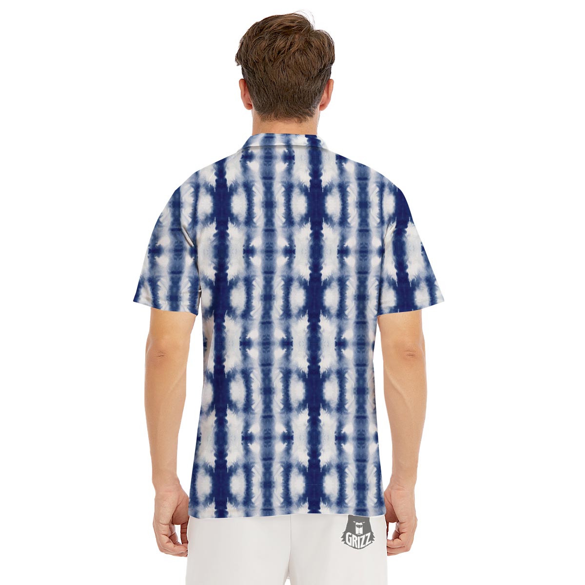 Shibori Tie Dye Print Pattern Men's Golf Shirts-grizzshop