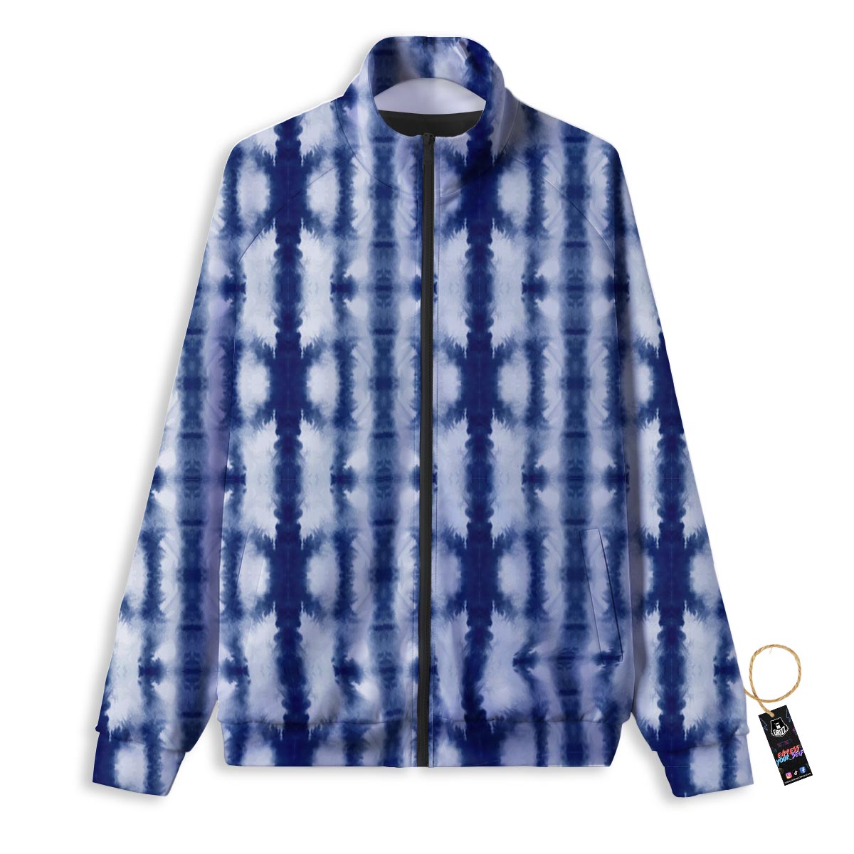 Shibori Tie Dye Print Pattern Track Jacket-grizzshop