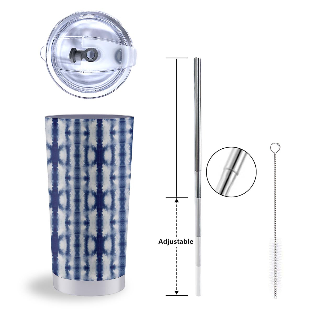 Shibori Tie Dye Print Pattern Tumbler-grizzshop