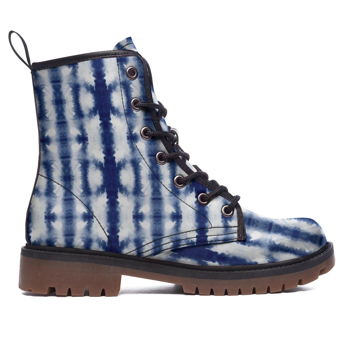 Shibori Tie Dye Print Pattern Work Boots-grizzshop