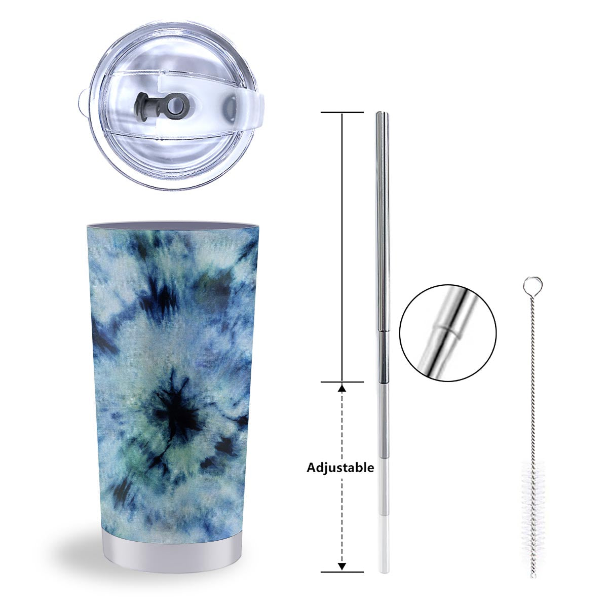 Shibori Tie Dye Print Tumbler-grizzshop