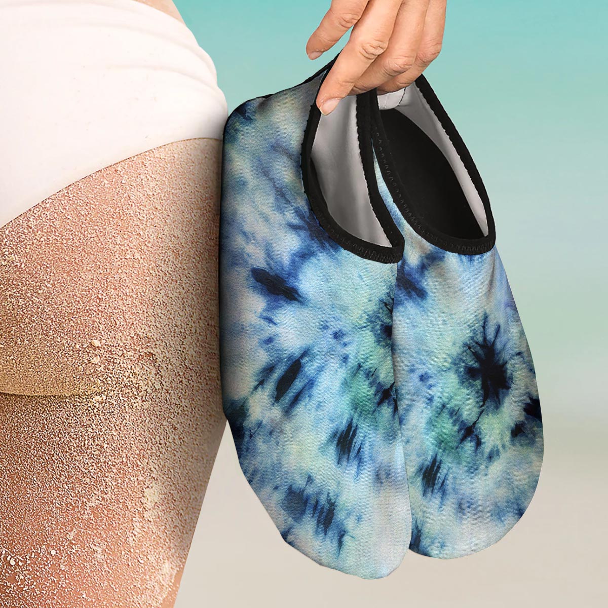 Shibori Tie Dye Print Water Shoes-grizzshop