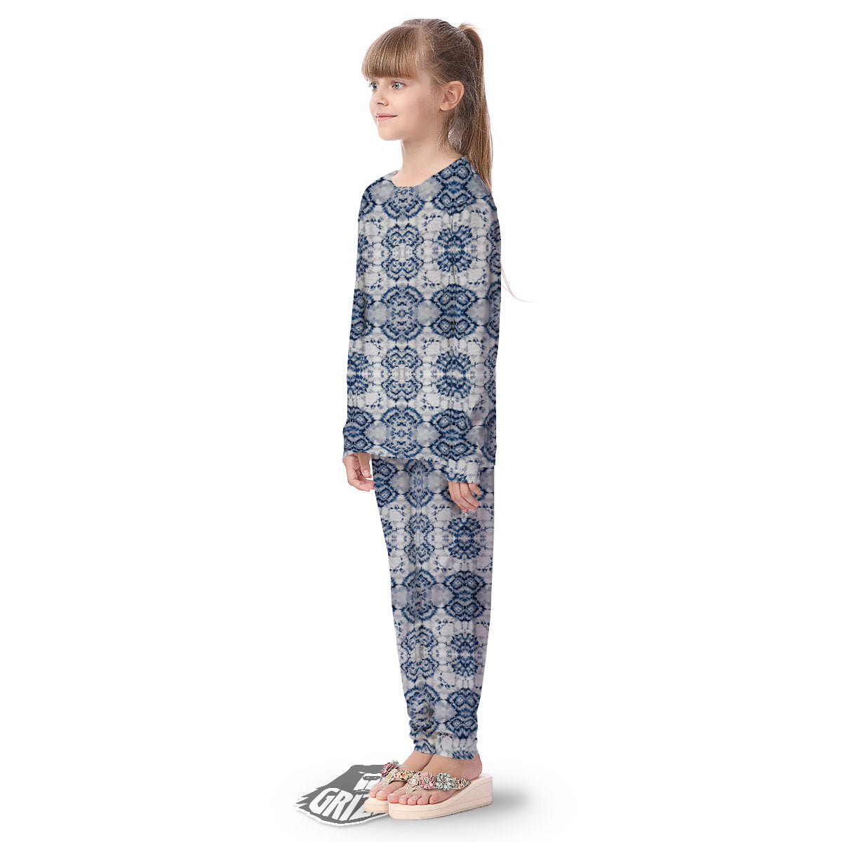 Shibori Watercolor Print Pattern Kid's Pajamas-grizzshop