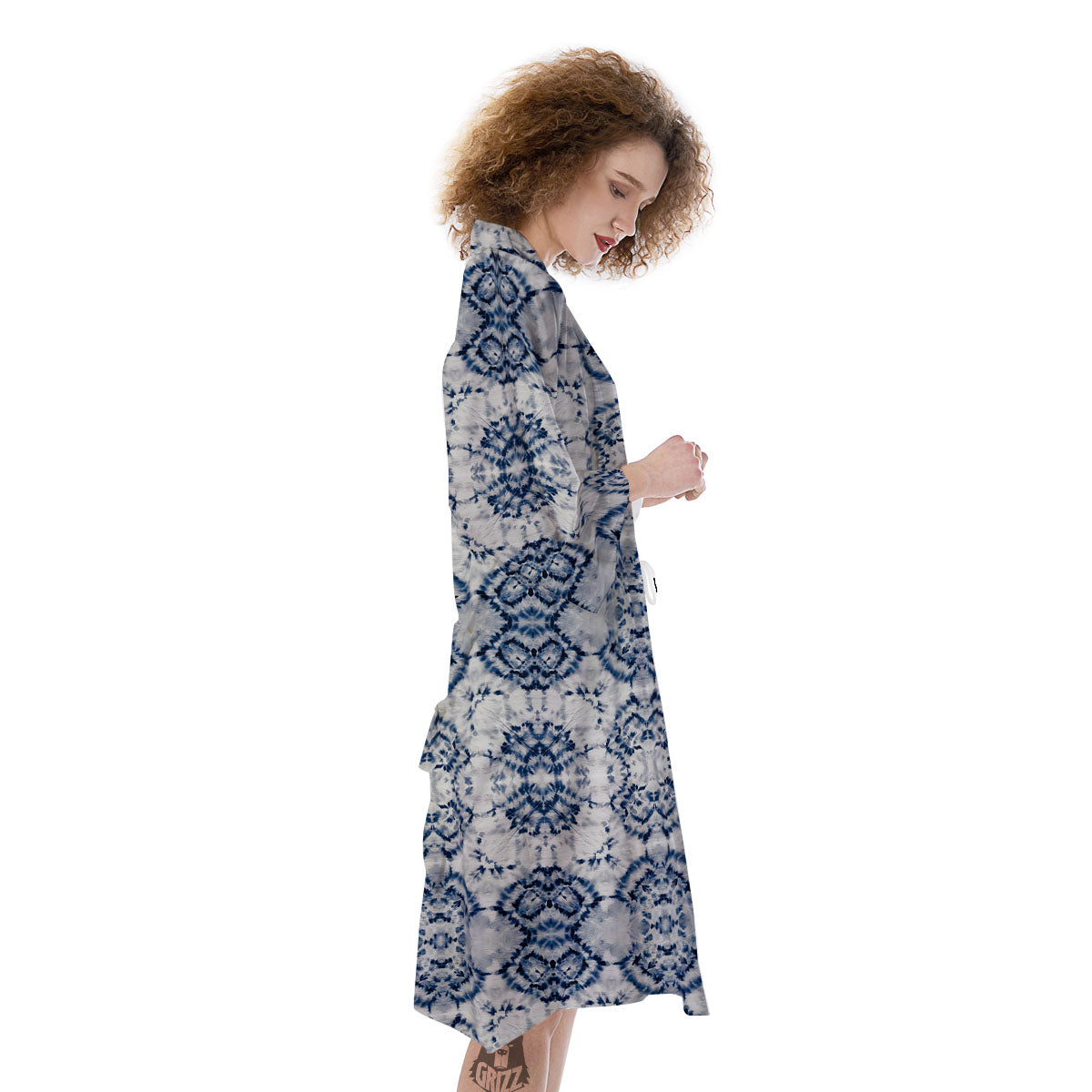 Shibori Watercolor Print Pattern Kimono-grizzshop