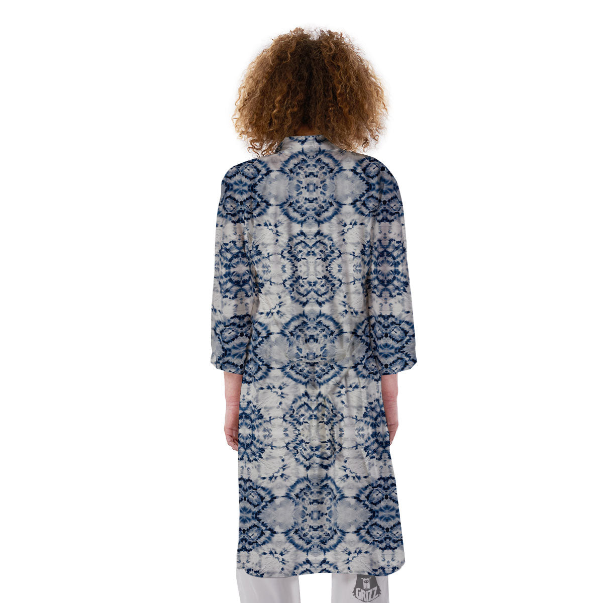 Shibori Watercolor Print Pattern Kimono-grizzshop