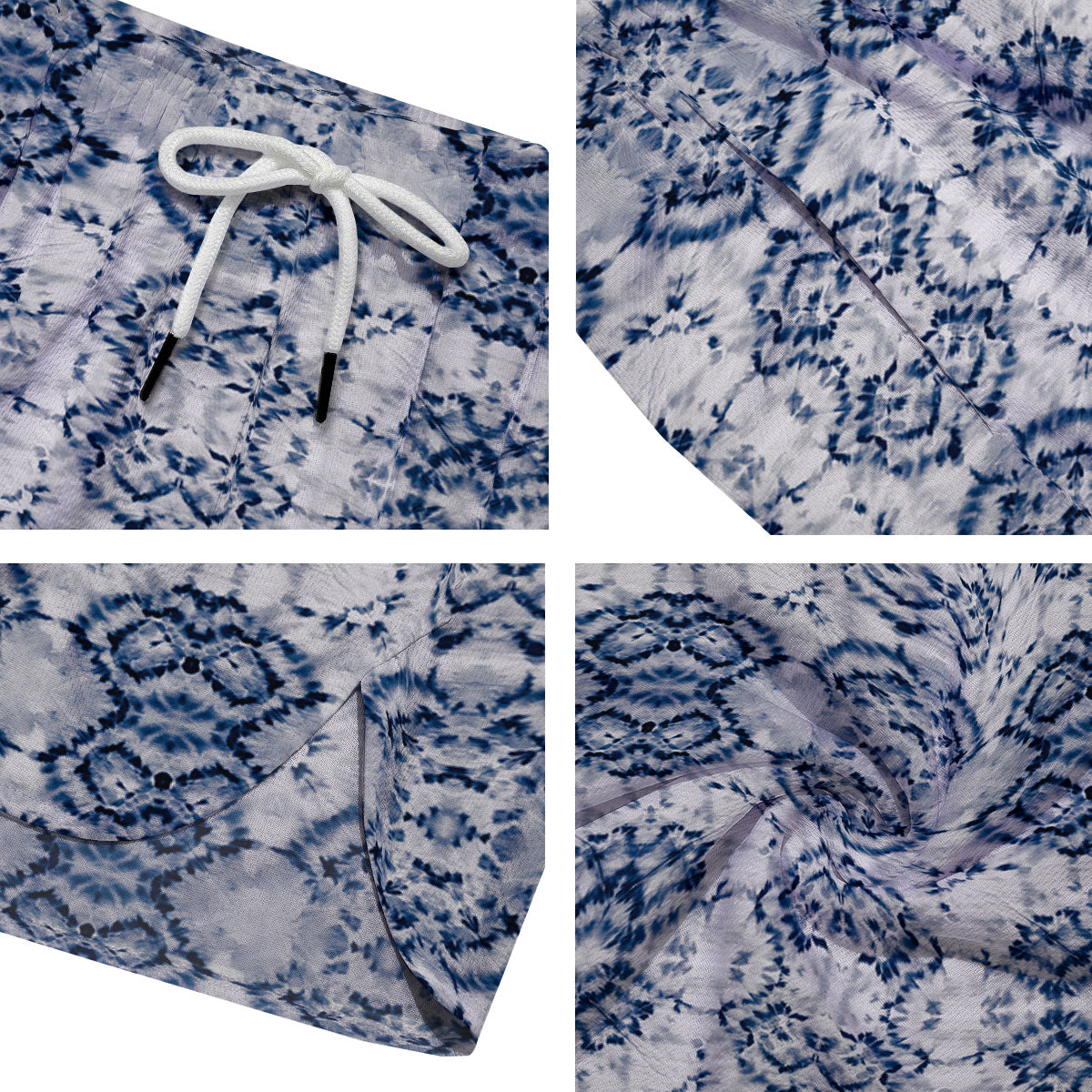 Shibori Watercolor Print Pattern Men's Running Shorts-grizzshop