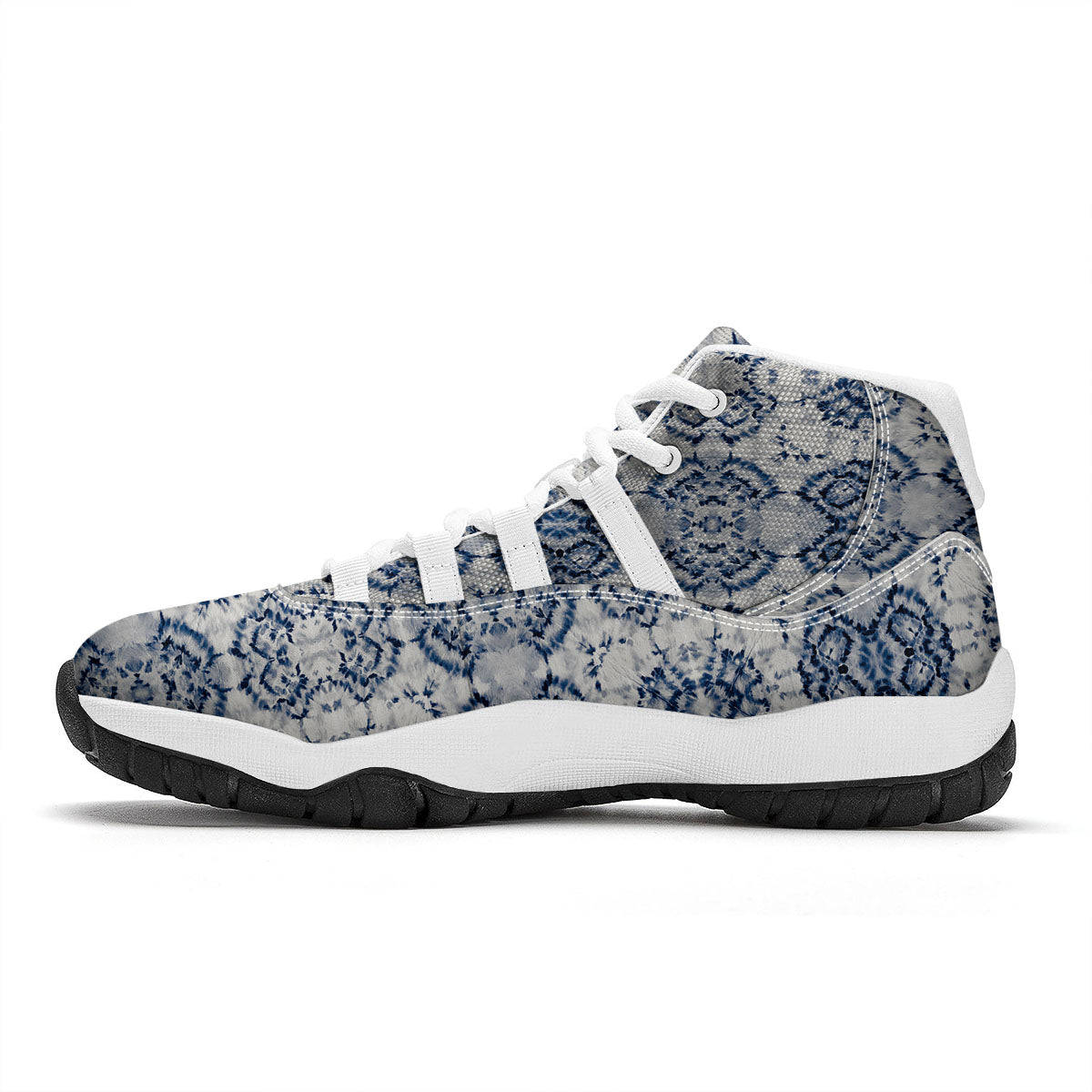 Shibori Watercolor Print Pattern White Bball Shoes-grizzshop