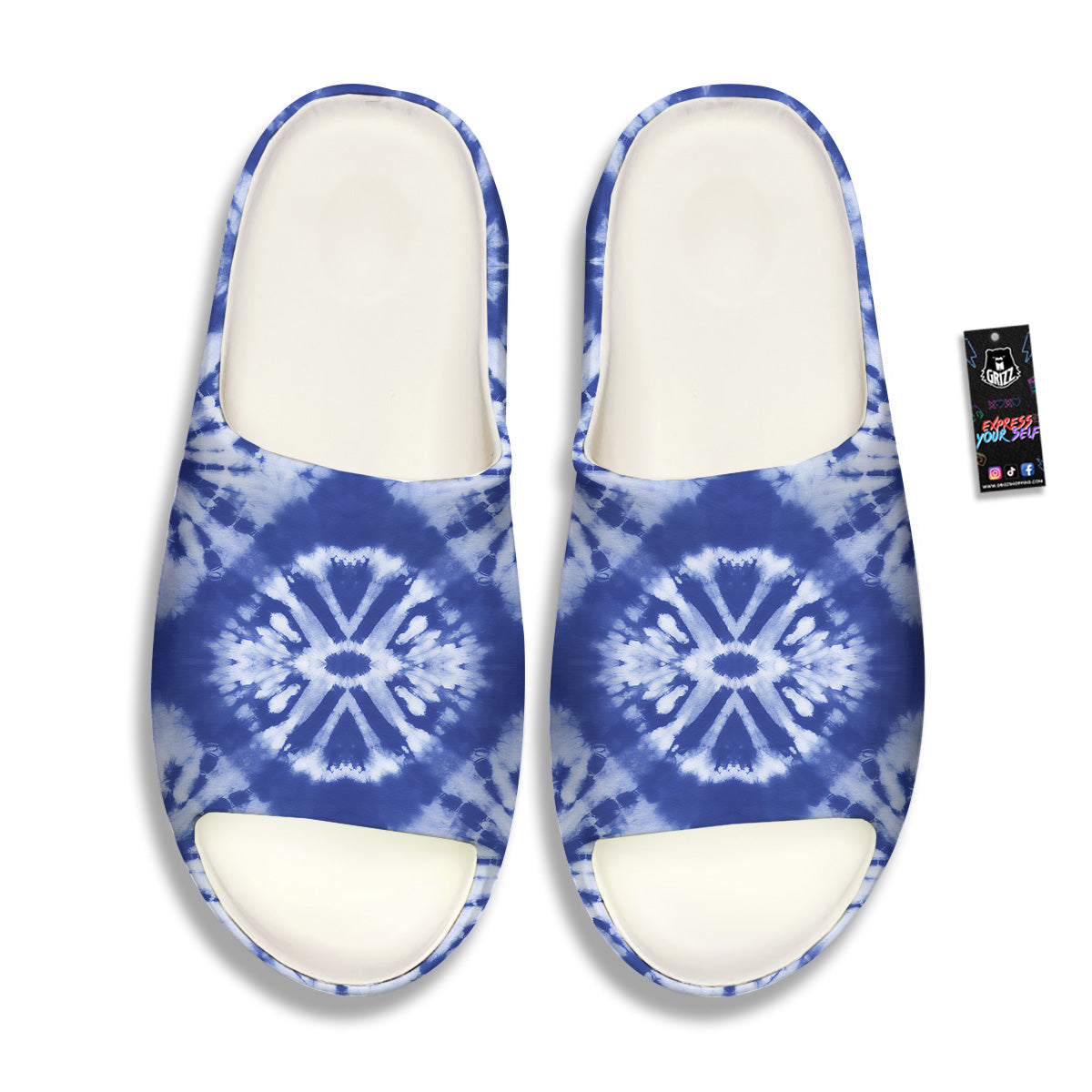 Shibori Blue Print Sandals-grizzshop