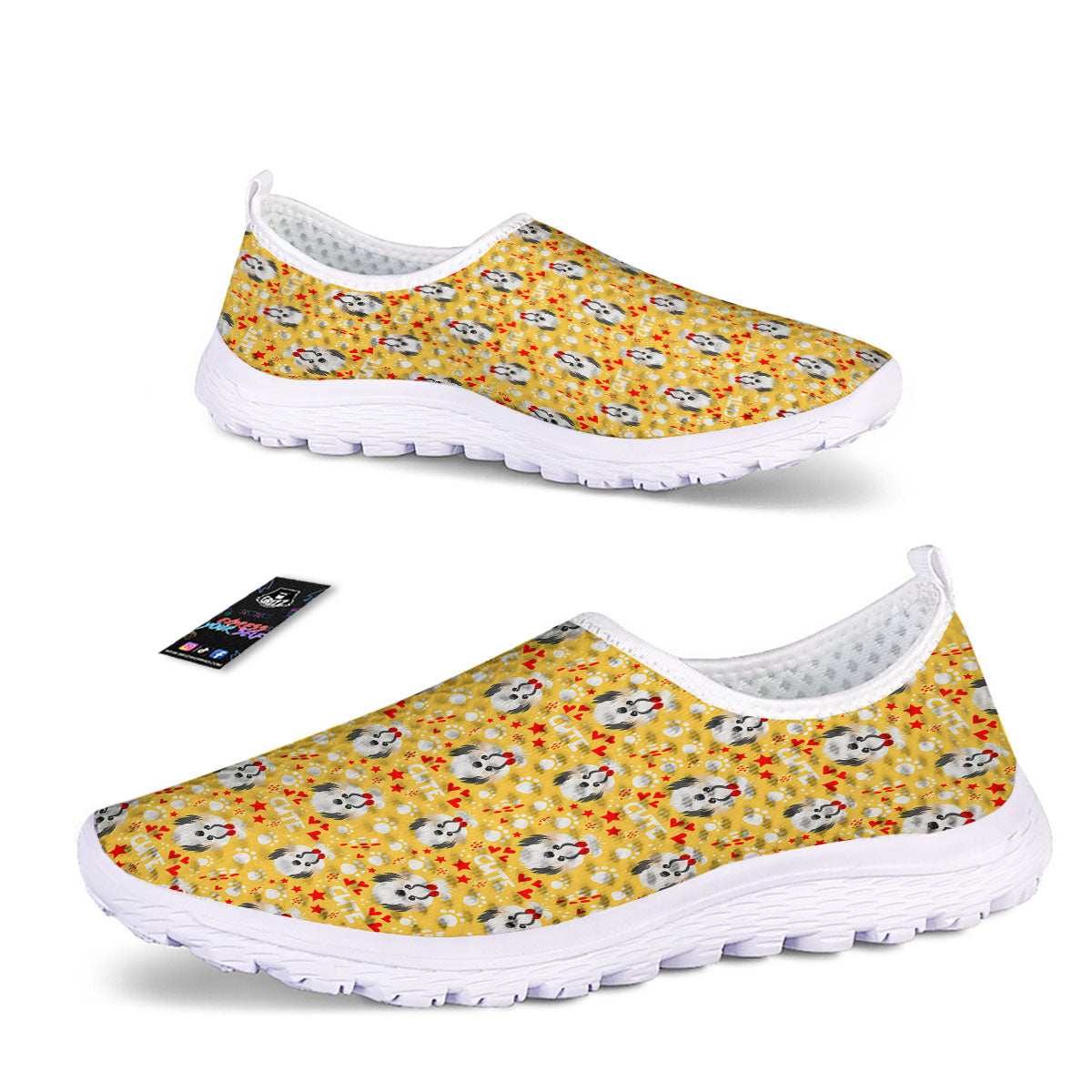 Shih Tzu Cartoon Print Pattern Nurse Shoes-grizzshop