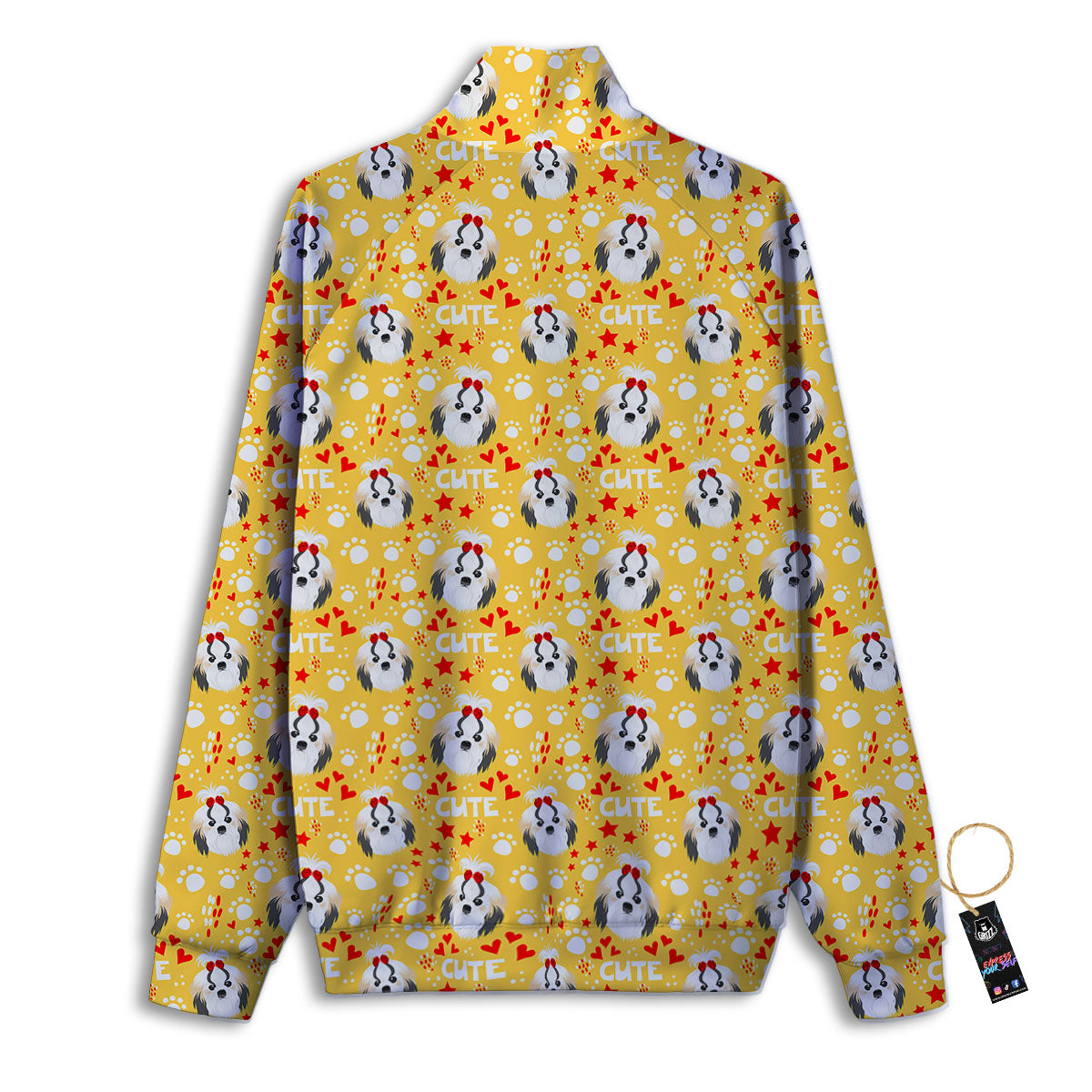 Shih Tzu Cartoon Print Pattern Track Jacket-grizzshop