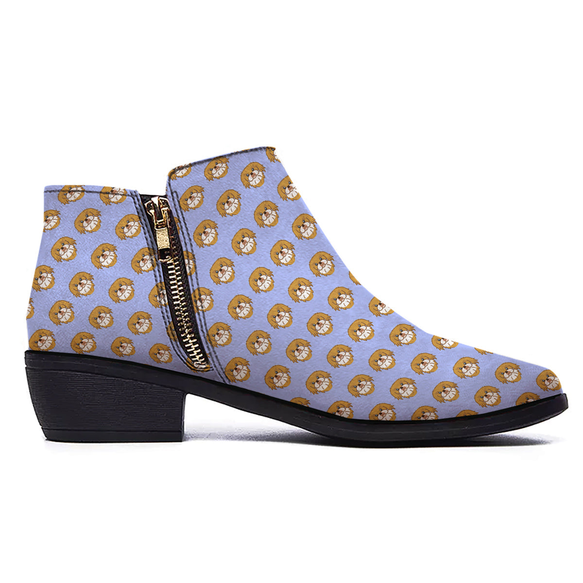 Shih Tzu Cute Print Pattern Ankle Boots-grizzshop