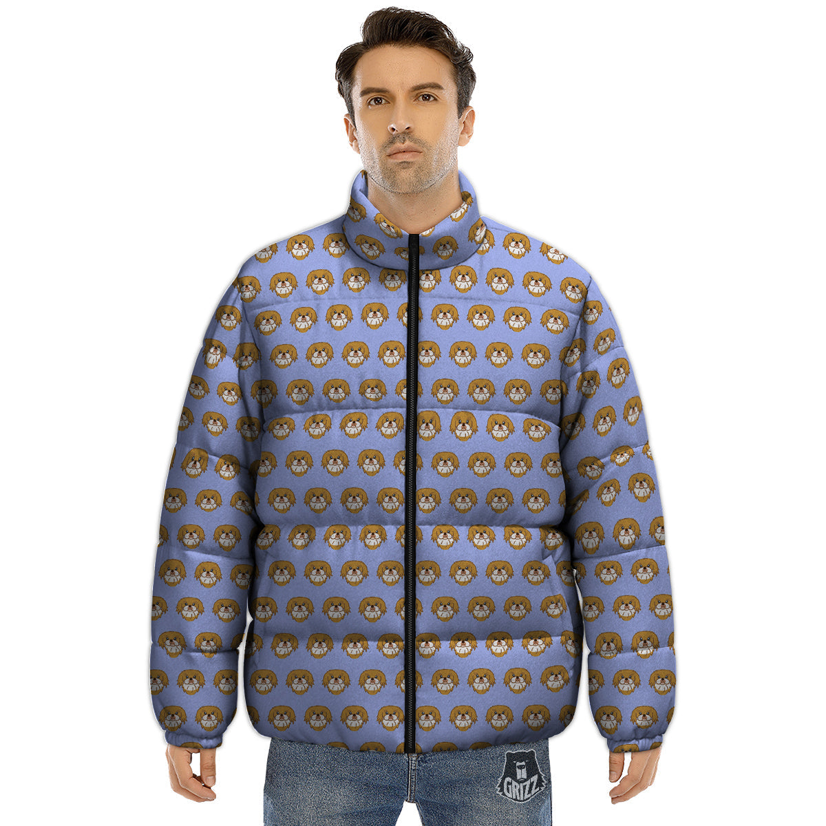 Shih Tzu Cute Print Pattern Puffer Jacket-grizzshop