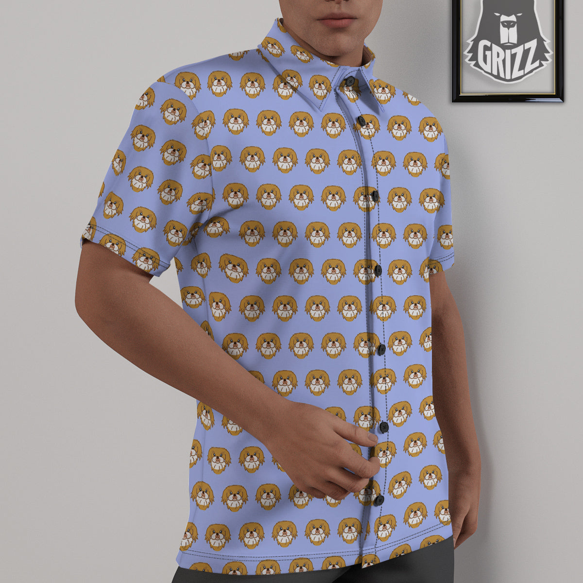 Shih Tzu Cute Print Pattern Untucked Shirts-grizzshop