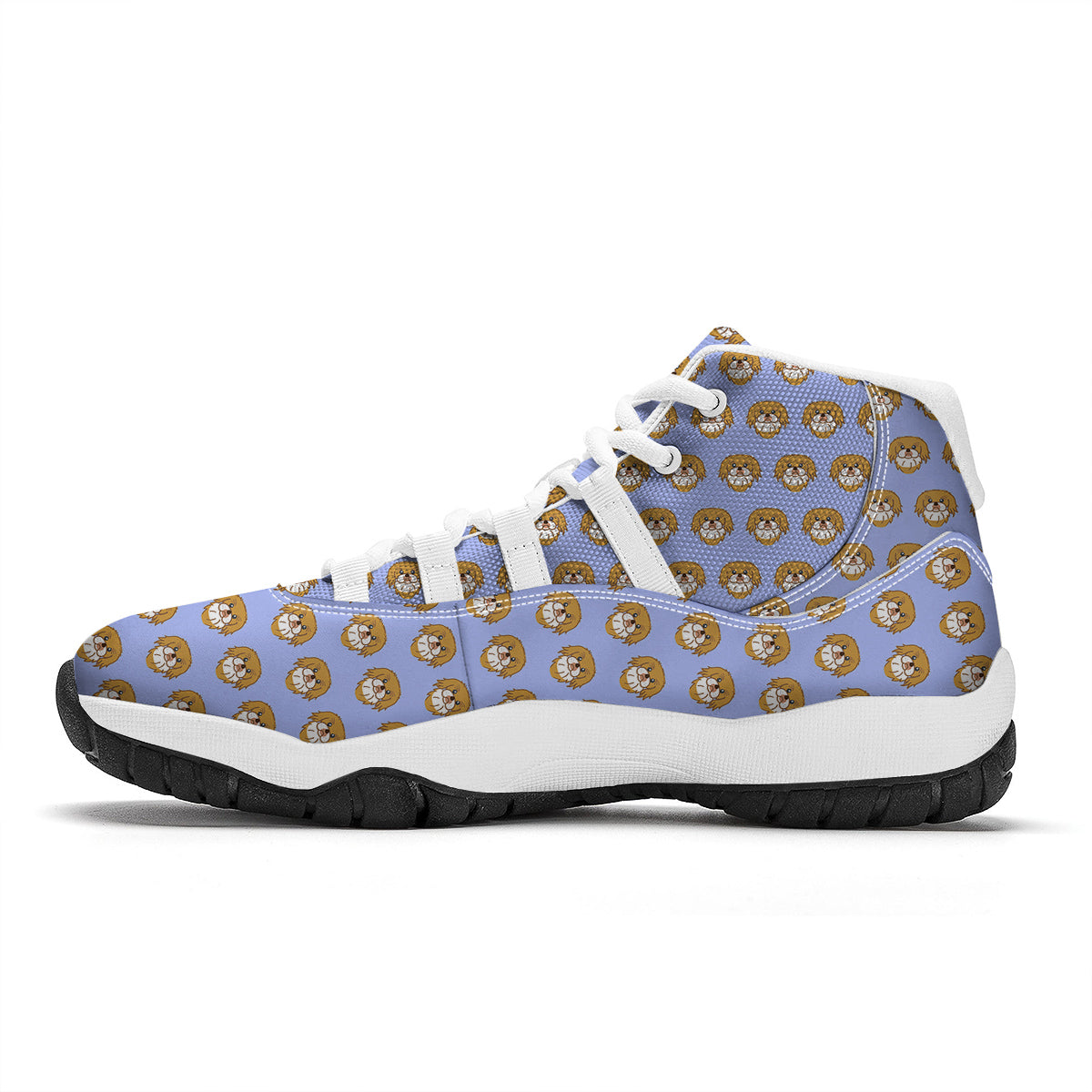 Shih Tzu Cute Print Pattern White Bball Shoes-grizzshop