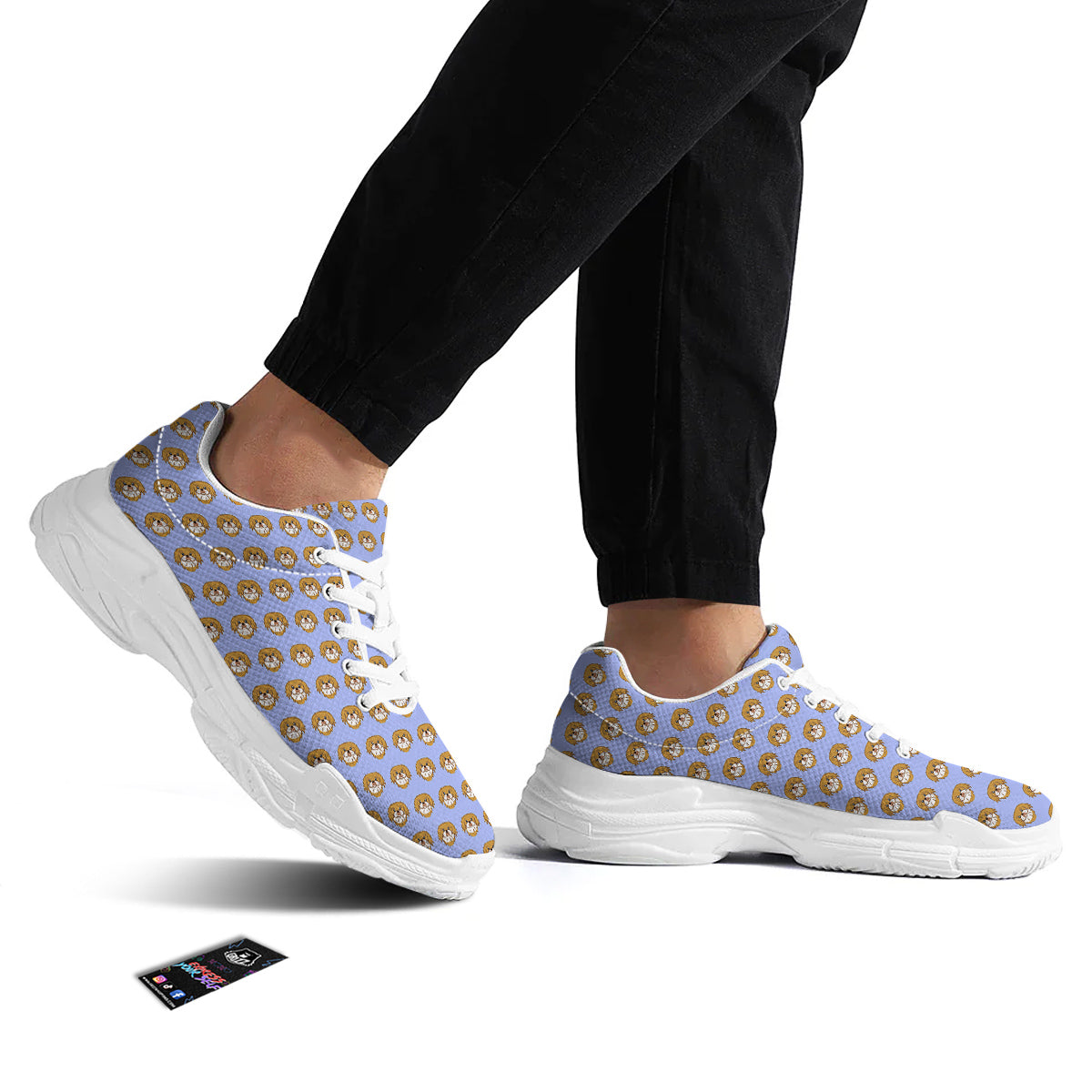 Shih Tzu Cute Print Pattern White Chunky Shoes-grizzshop