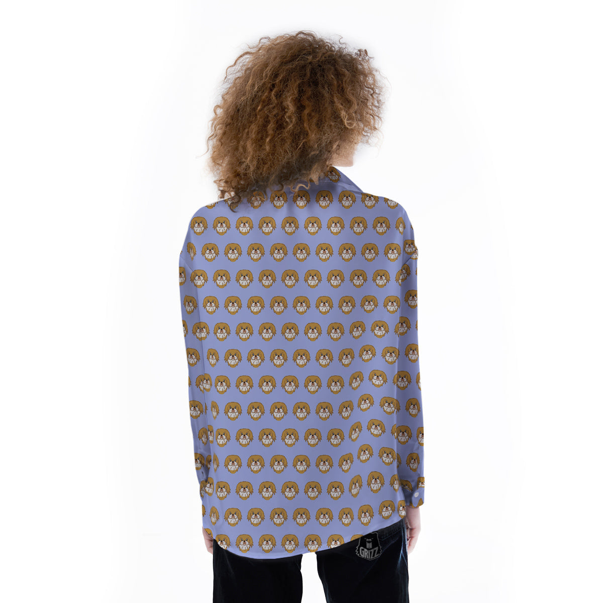 Shih Tzu Cute Print Pattern Women's Long Sleeve Shirts-grizzshop