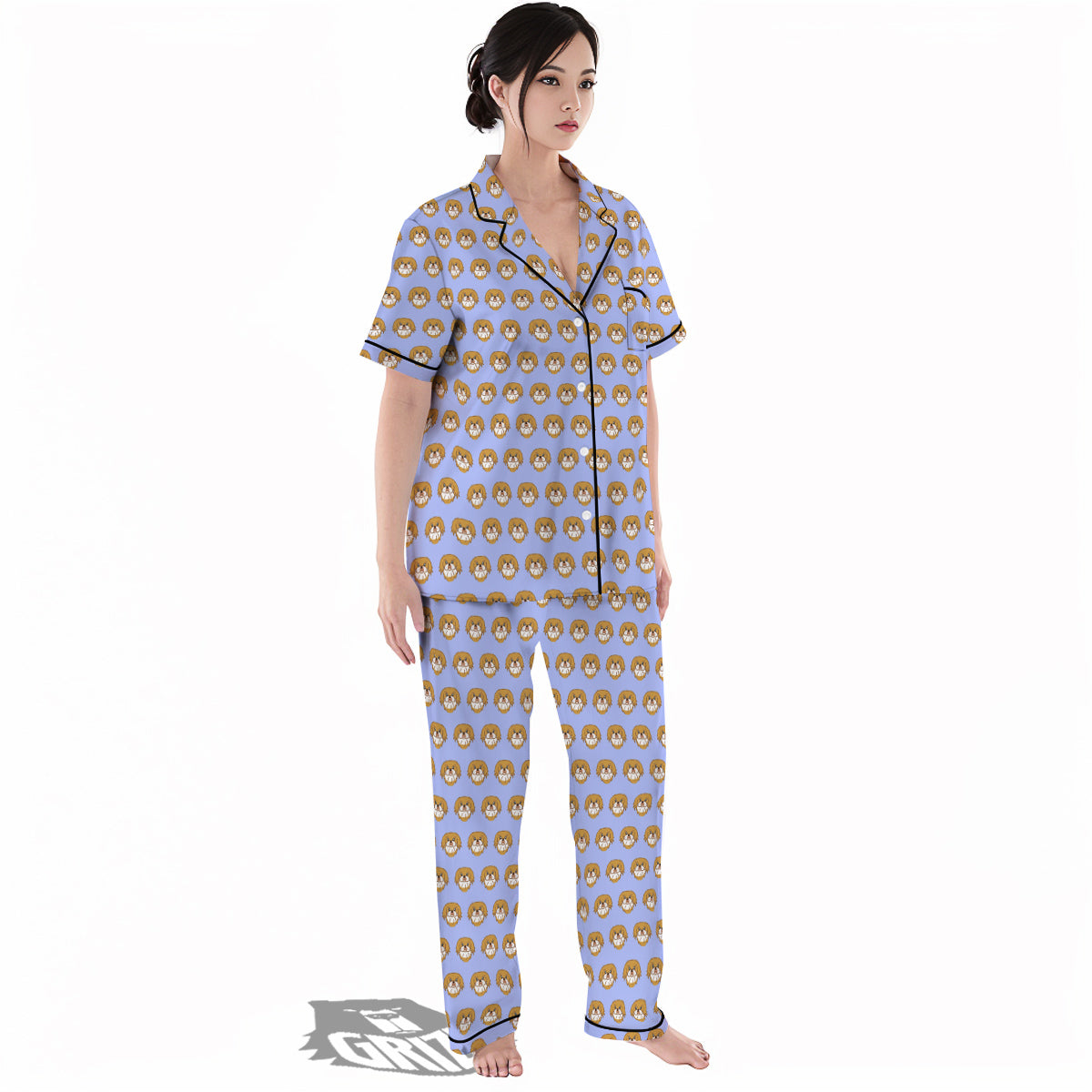 Shih Tzu Cute Print Pattern Women's Pajamas Set-grizzshop