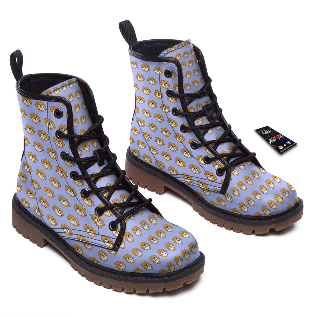 Shih Tzu Cute Print Pattern Work Boots-grizzshop