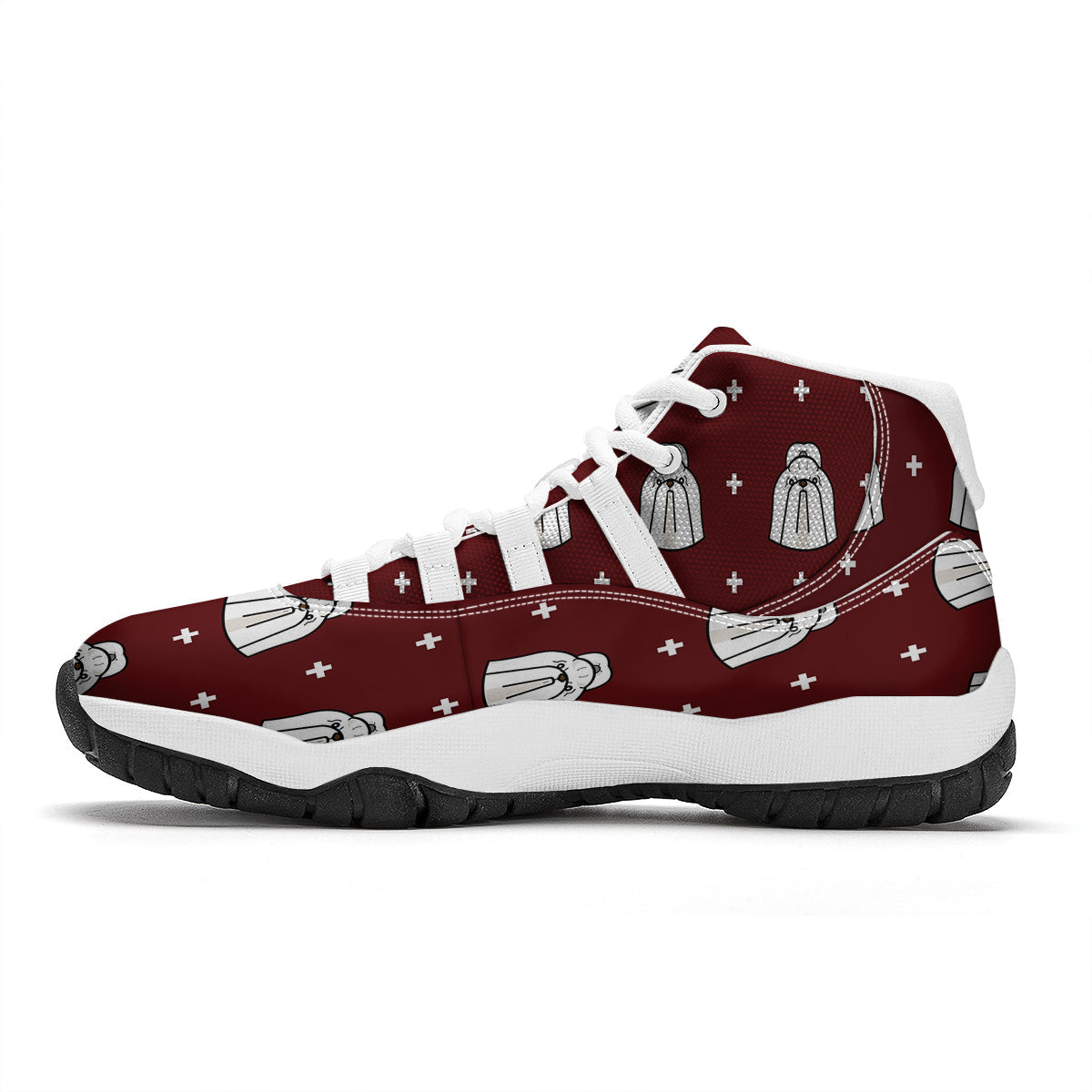 Shih Tzu Dog Pattern Print White Bball Shoes-grizzshop