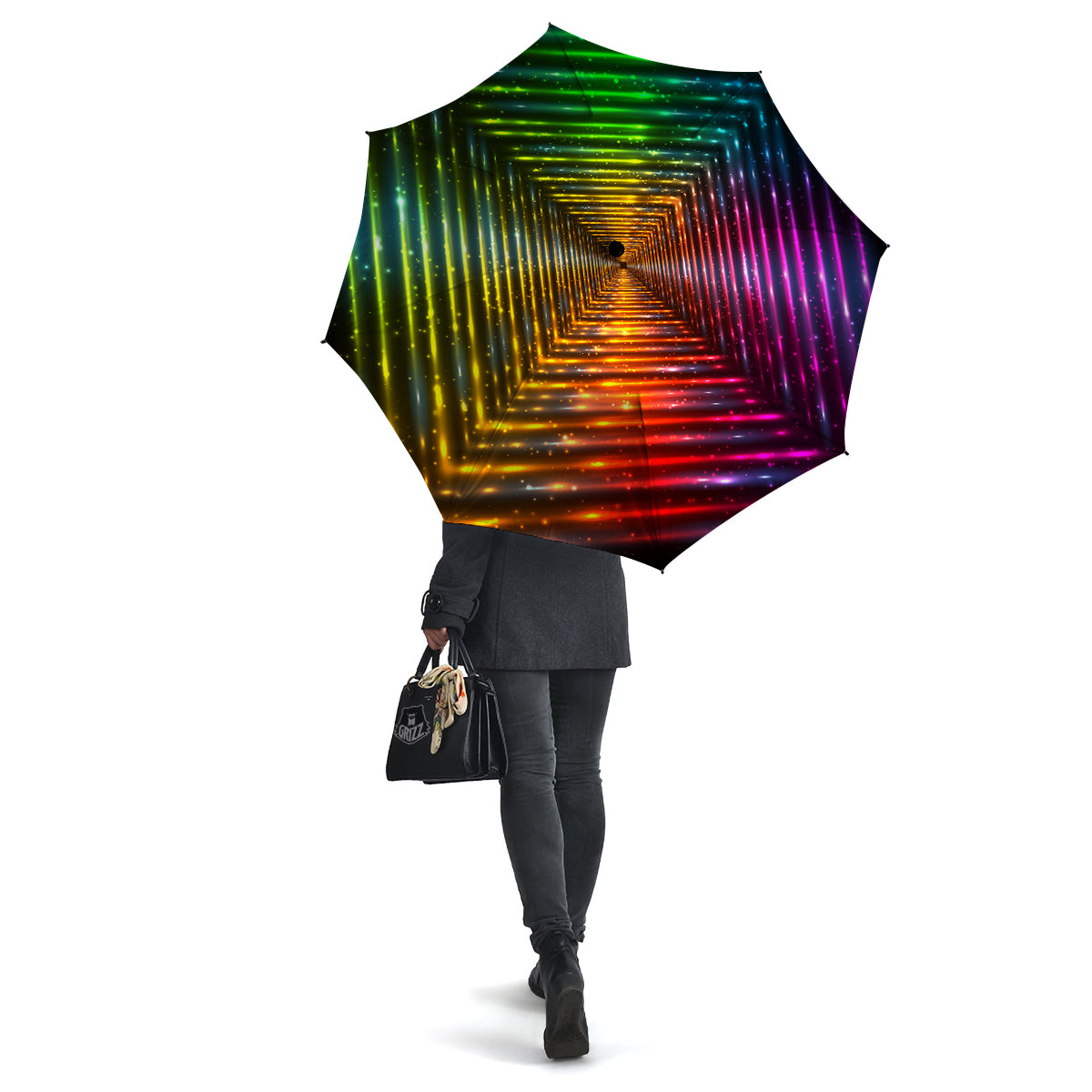 Shining Lights Rainbow Colors Neon Print Umbrella-grizzshop