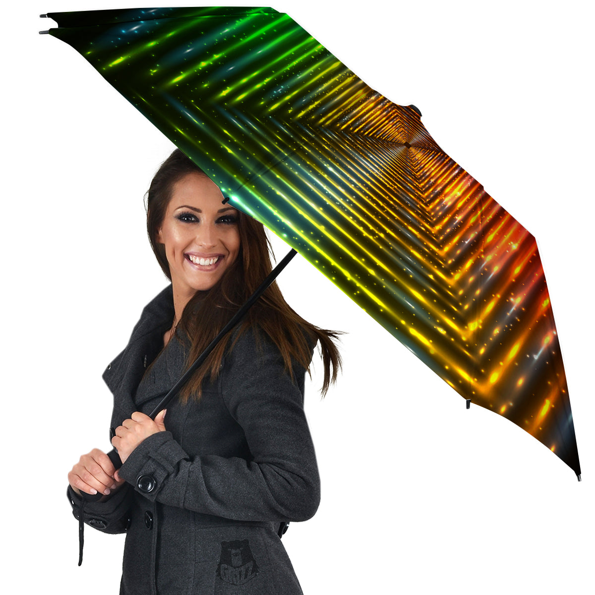 Shining Lights Rainbow Colors Neon Print Umbrella-grizzshop