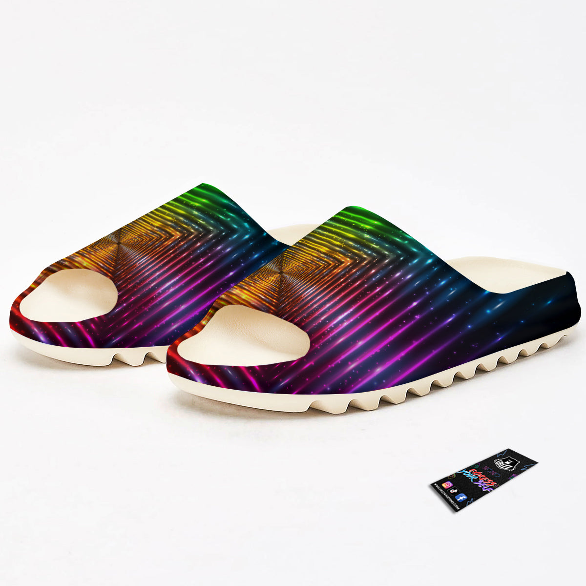 Shining Lights Rainbow Colors Neon Print Sandals-grizzshop