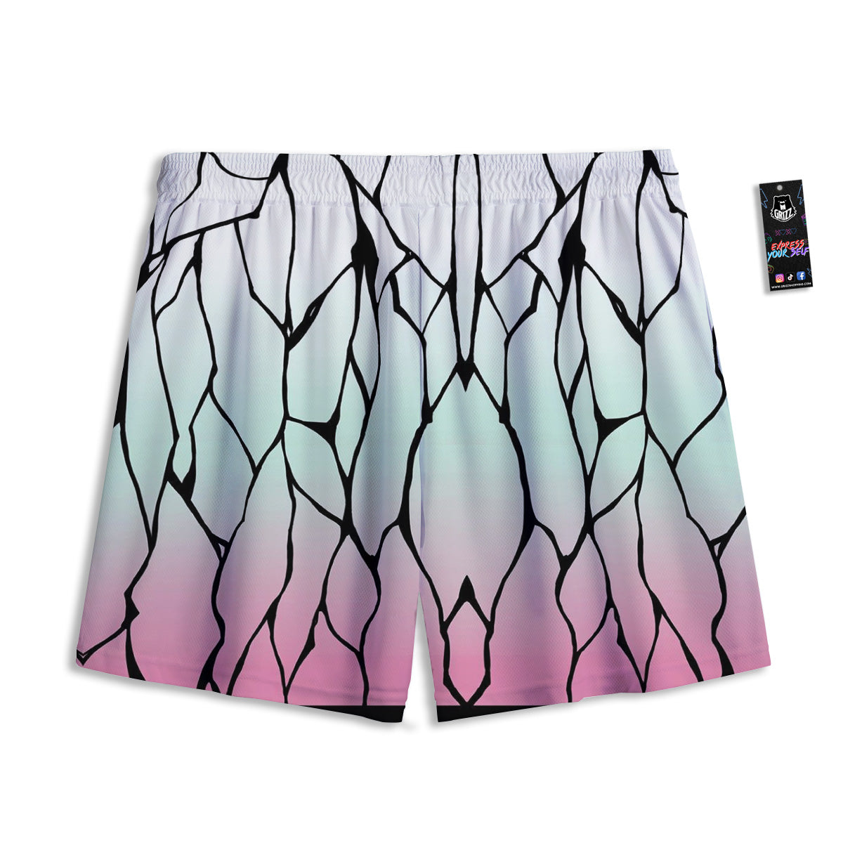 Shinobu Print Pattern Mesh Shorts-grizzshop
