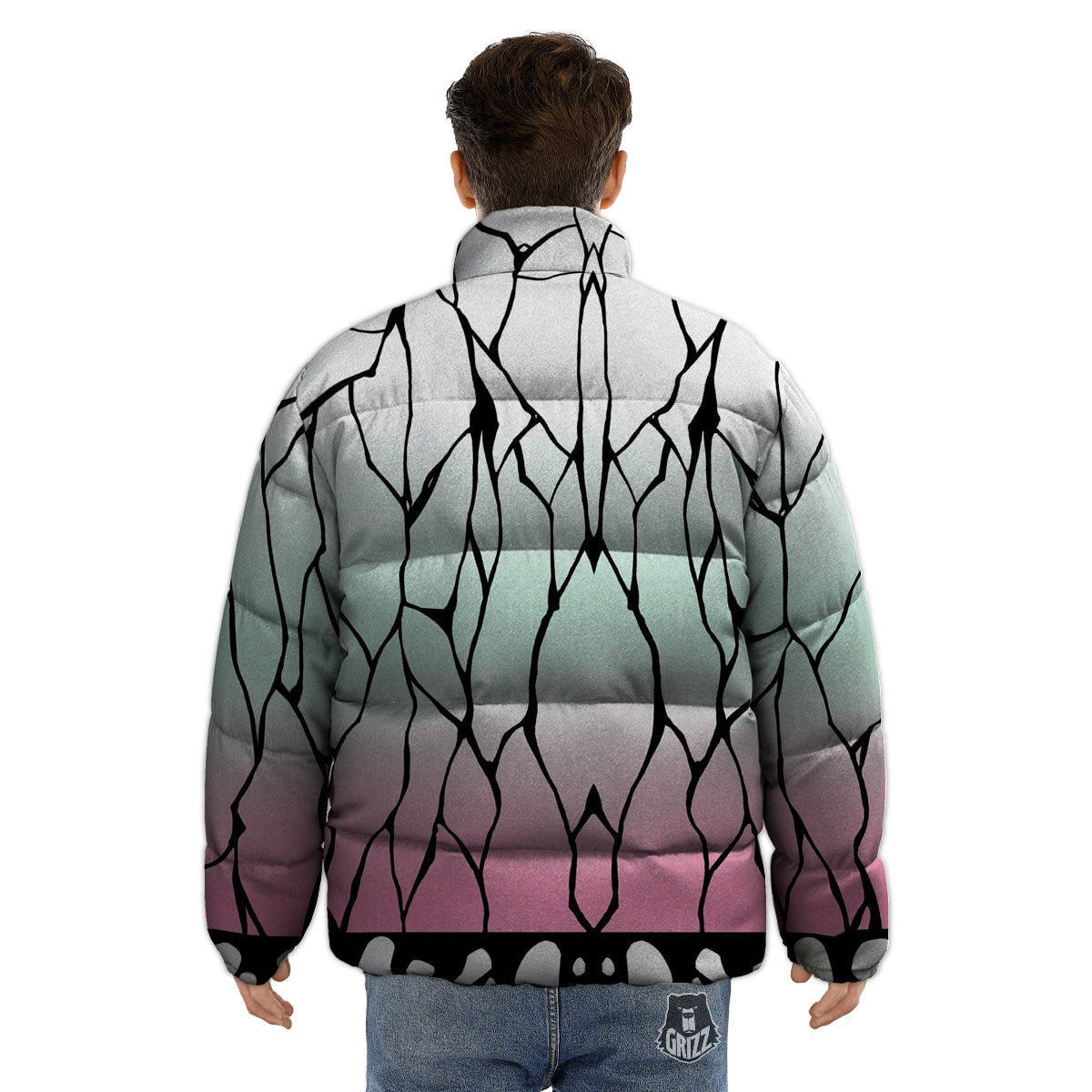 Shinobu Print Pattern Puffer Jacket-grizzshop