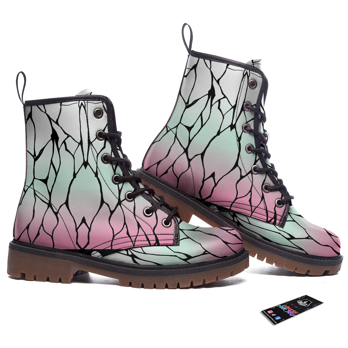Shinobu Print Pattern Work Boots-grizzshop