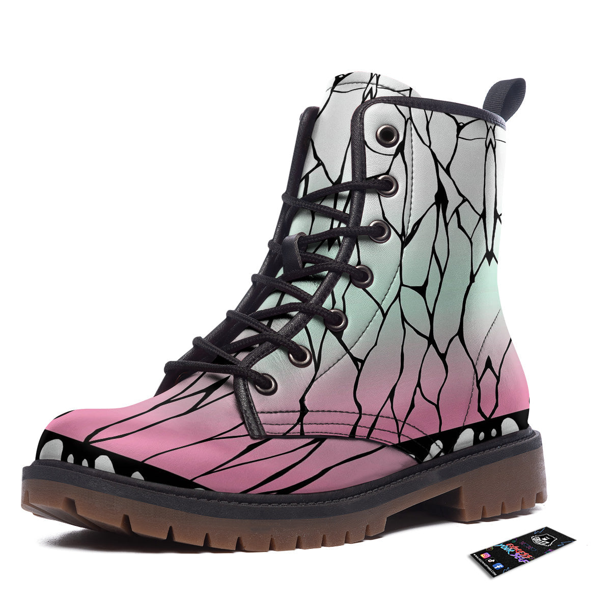 Shinobu Print Pattern Work Boots-grizzshop