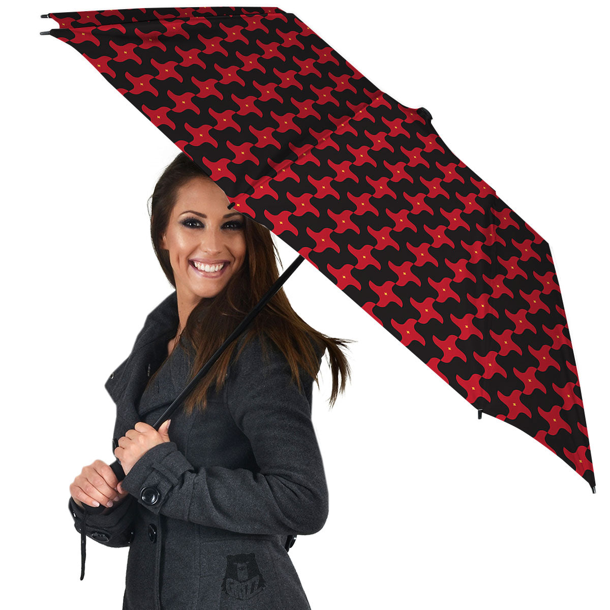 Shuriken Ninja Print Pattern Umbrella-grizzshop
