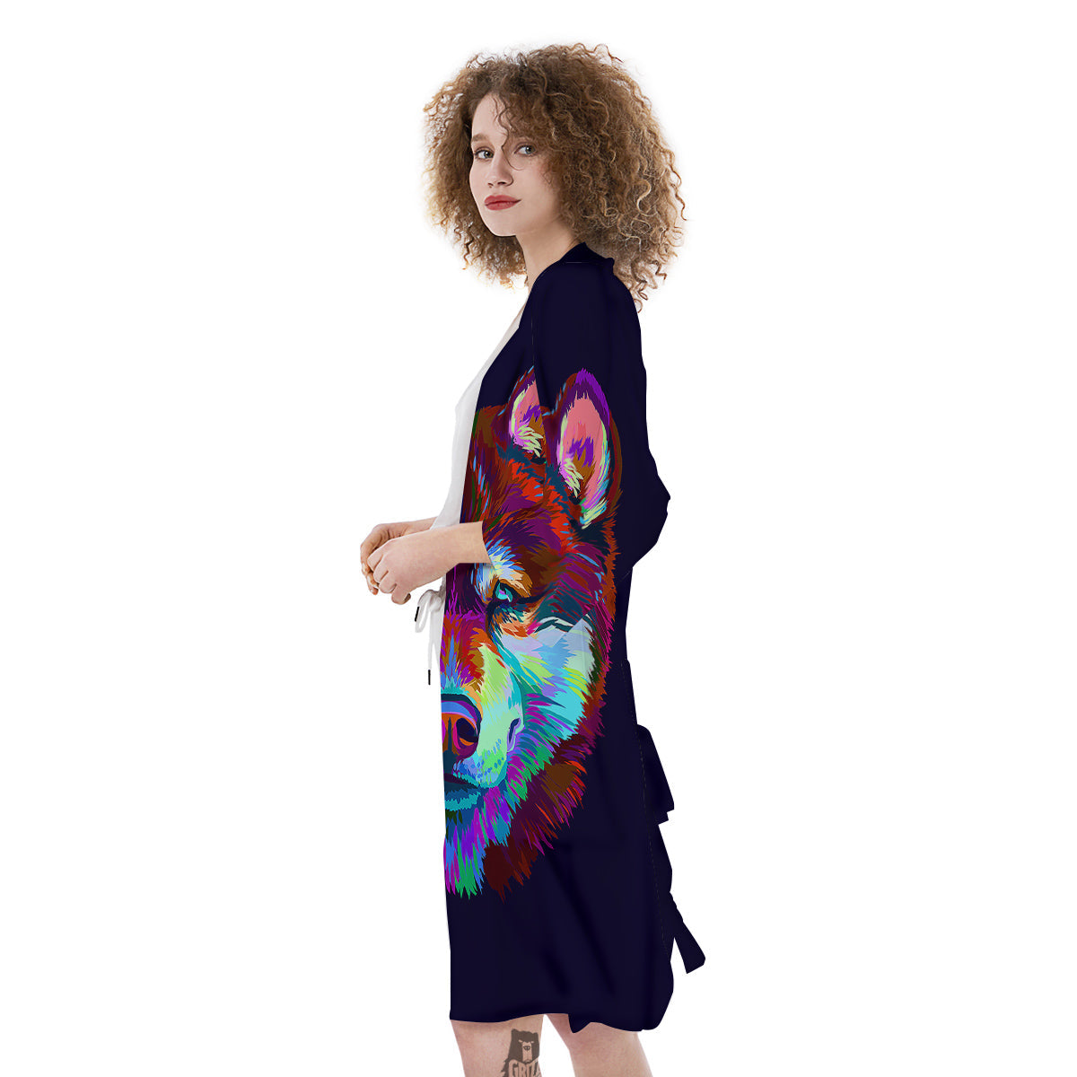 Siberian Husky Colorful Print Kimono-grizzshop