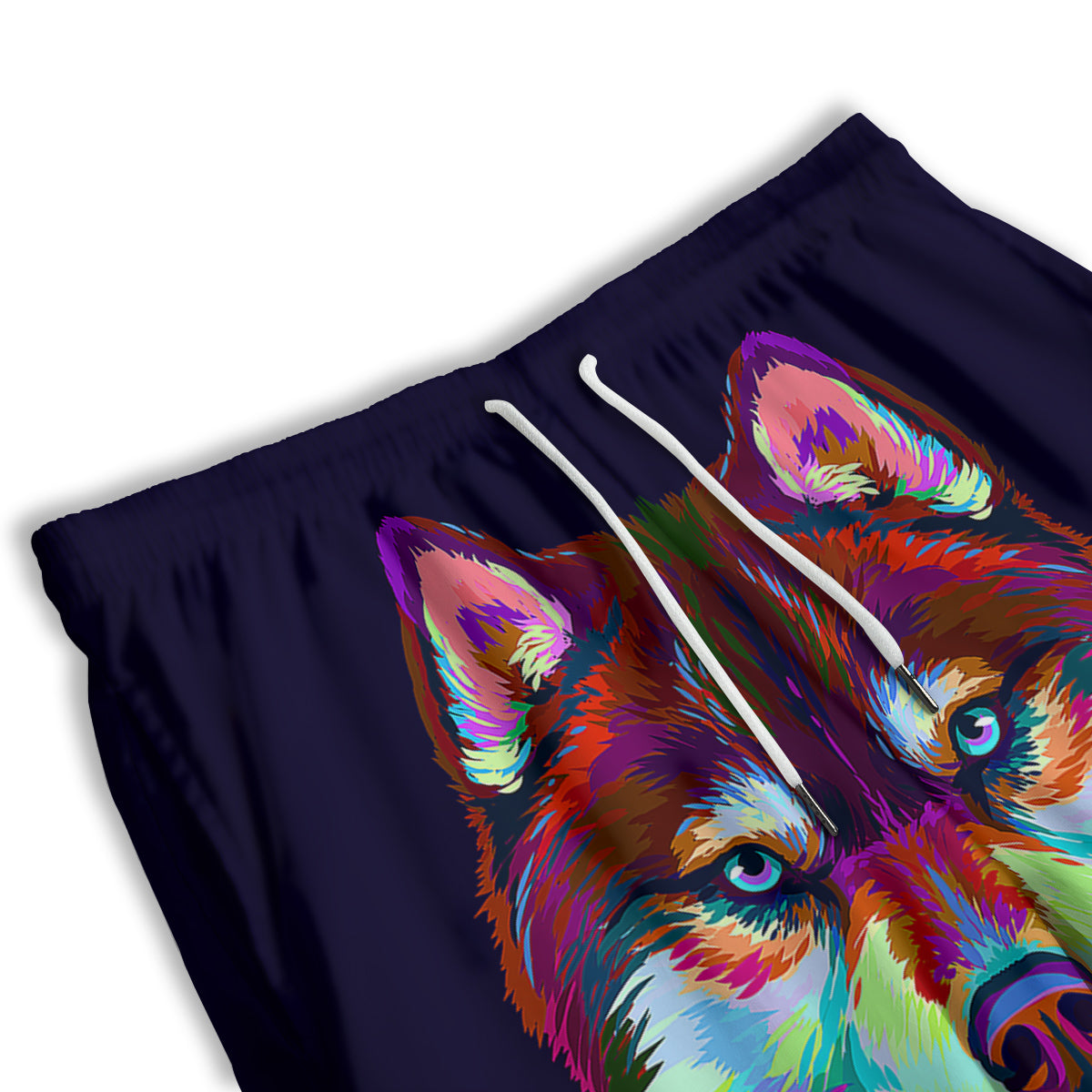 Siberian Husky Colorful Print Men's Athletic Shorts