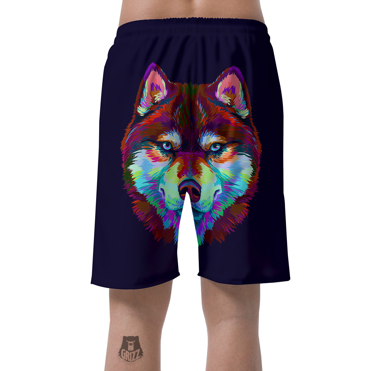 Siberian Husky Colorful Print Men's Shorts-grizzshop