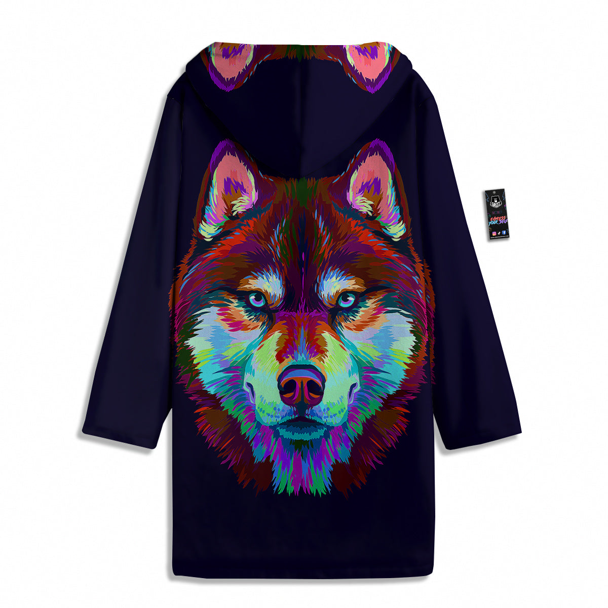 Siberian Husky Colorful Print Men's Windbreaker Jacket-grizzshop