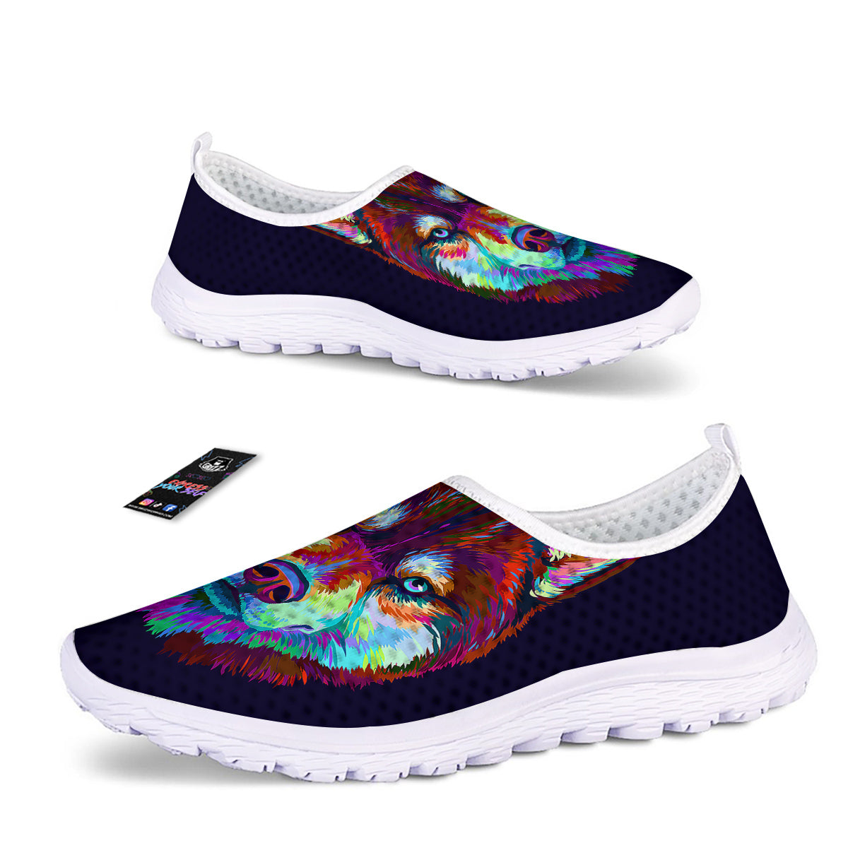 Siberian Husky Colorful Print Nurse Shoes-grizzshop