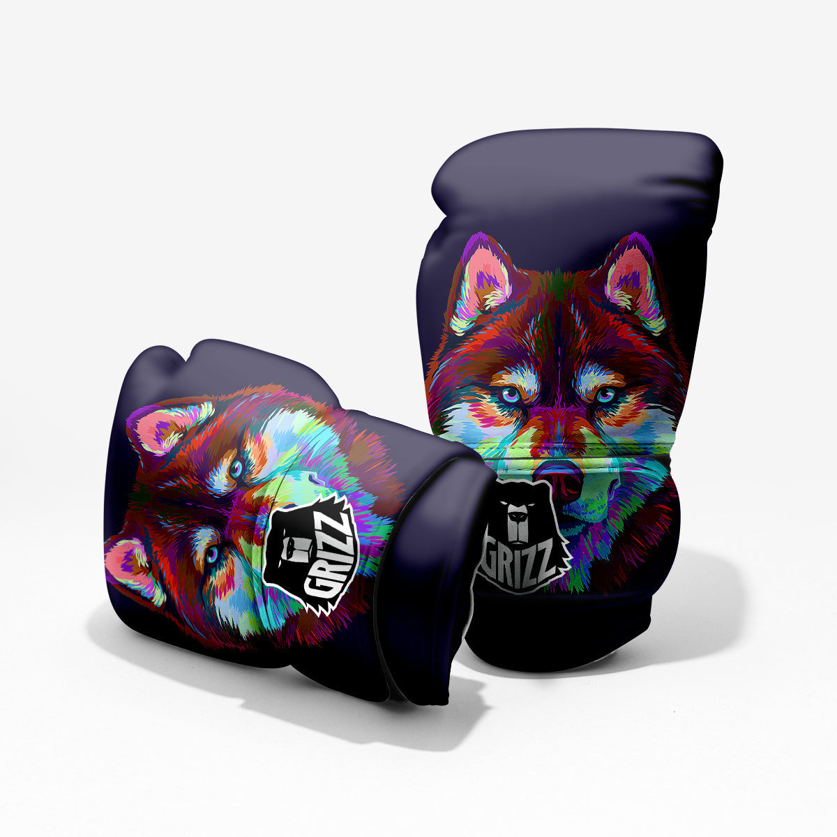 Siberian Husky Colorful Print Pro Boxing Glove