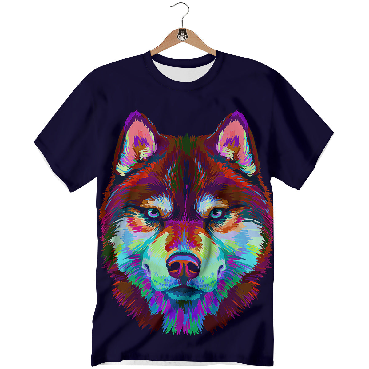 Siberian Husky Colorful Print T-Shirt-grizzshop